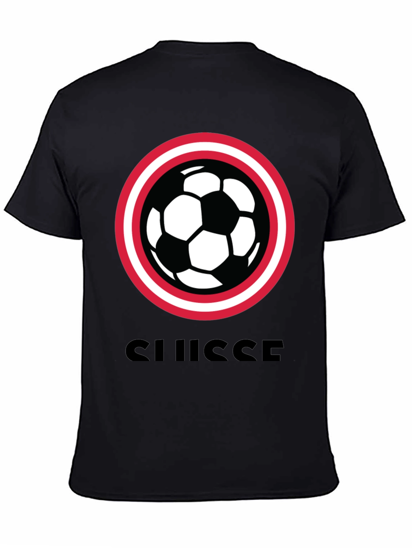 Swiss Football T-Shirt - Black Soccer Tee