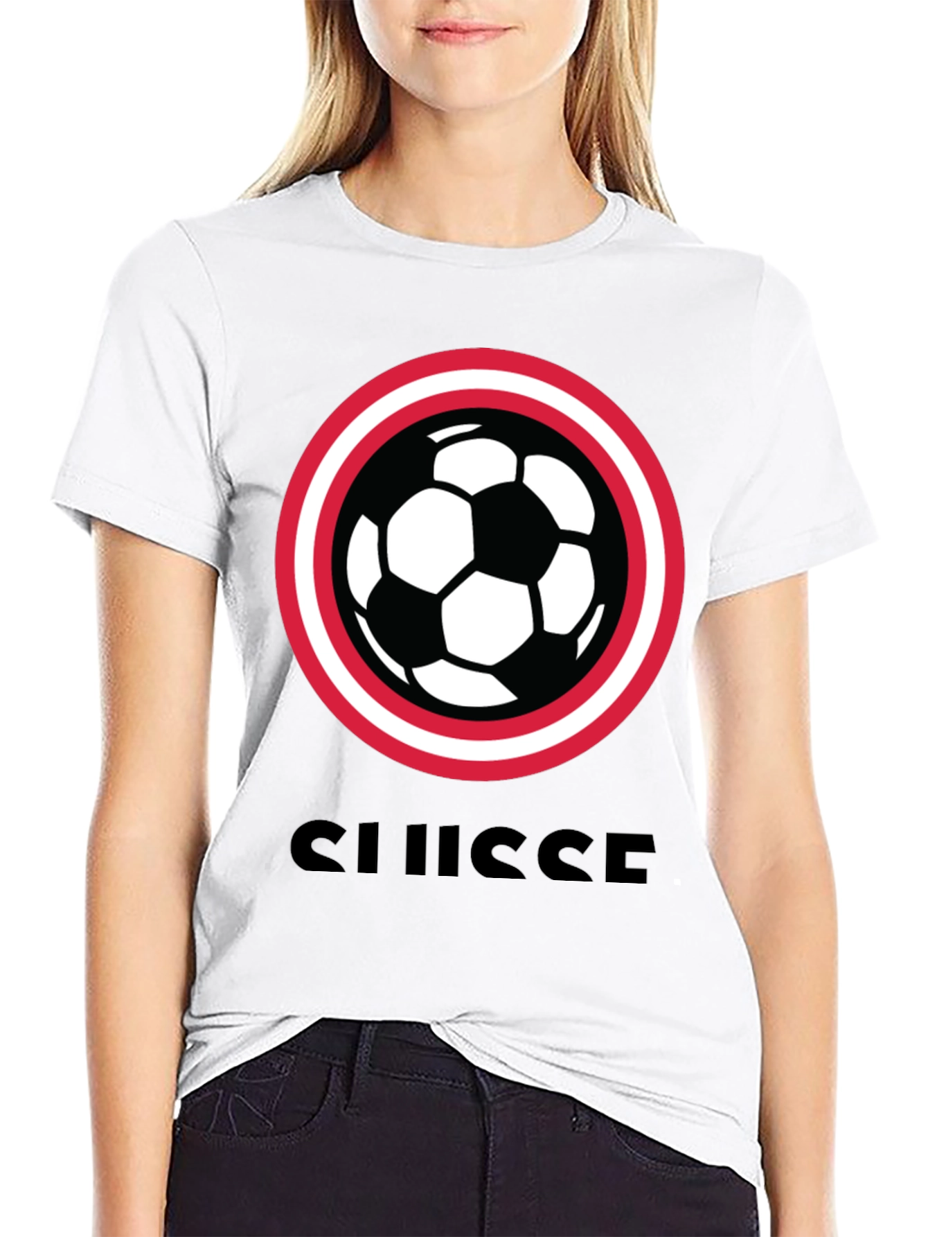 Swiss Football T-Shirt - Black Soccer Tee