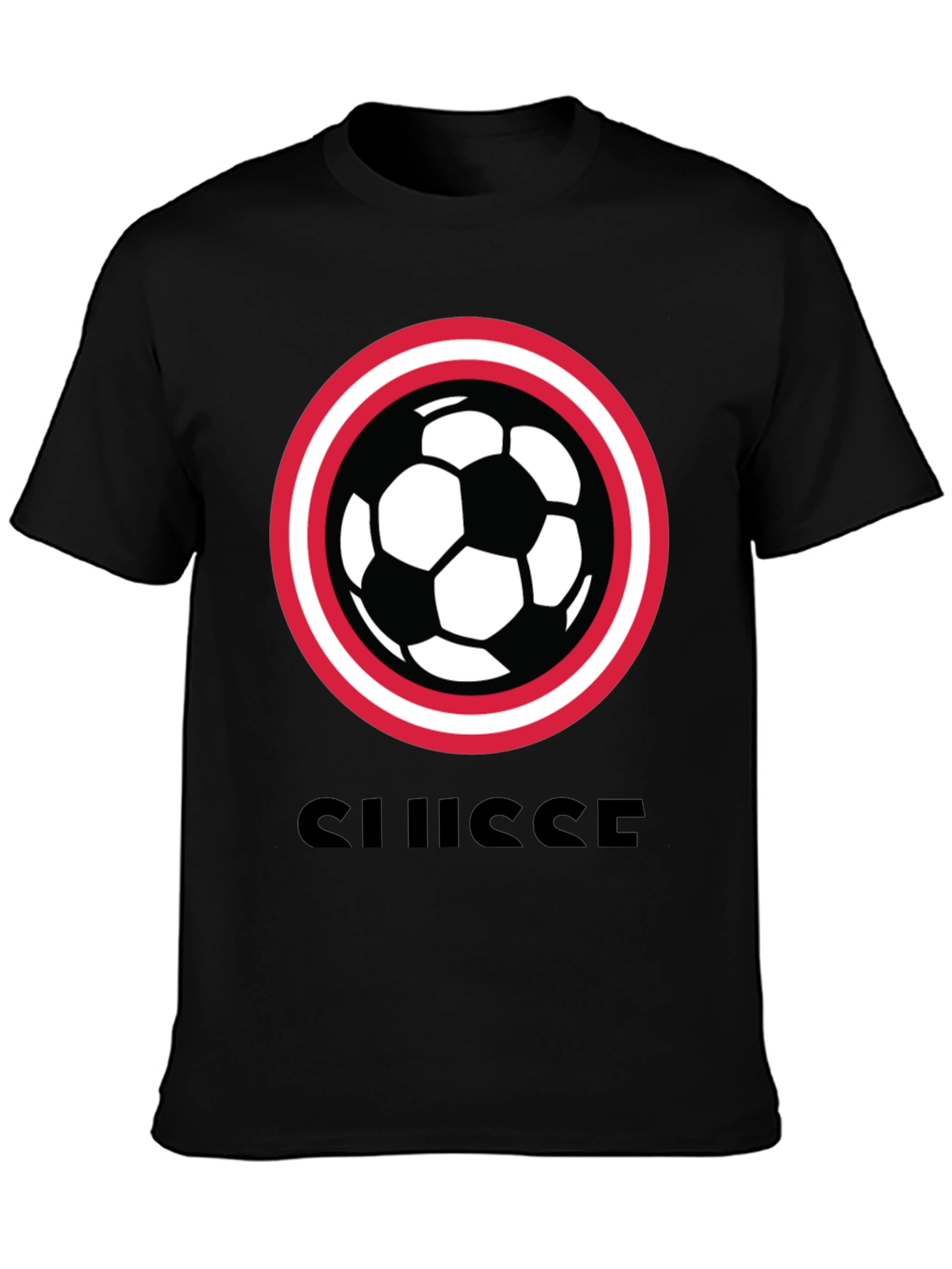 Swiss Football T-Shirt - Black Soccer Tee