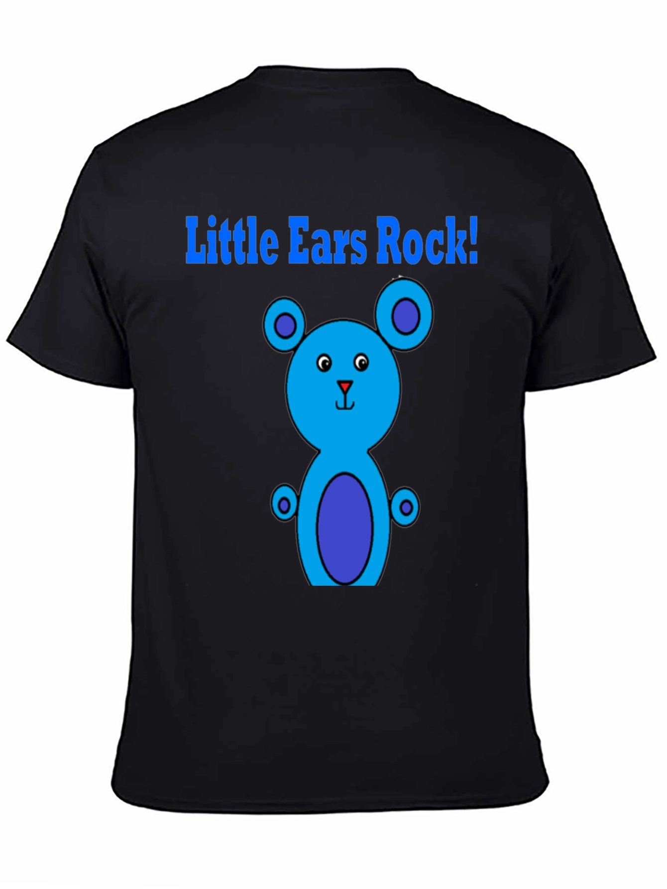 Little Ears Rock! Black Graphic T-Shirt