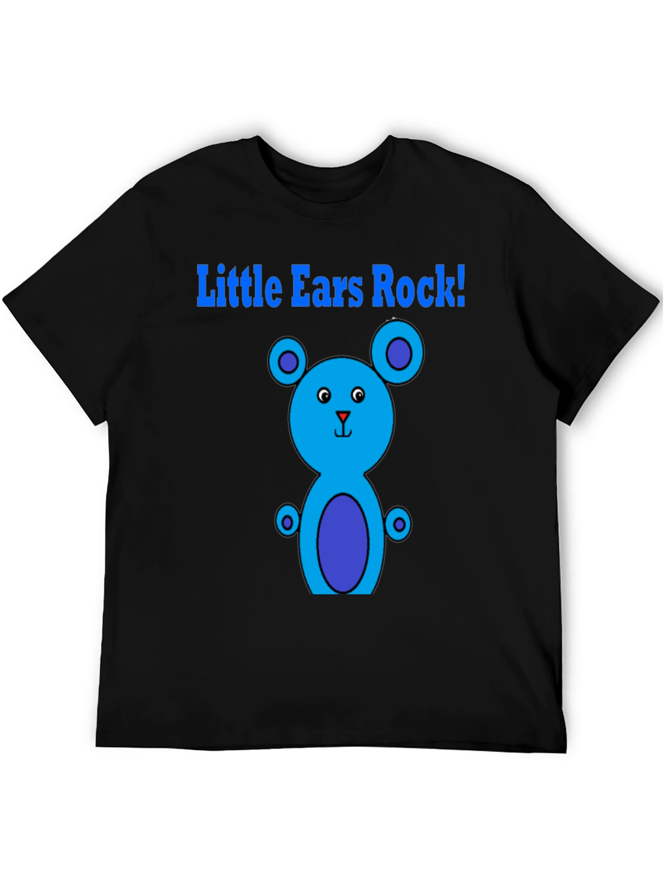 Little Ears Rock! Black Graphic T-Shirt