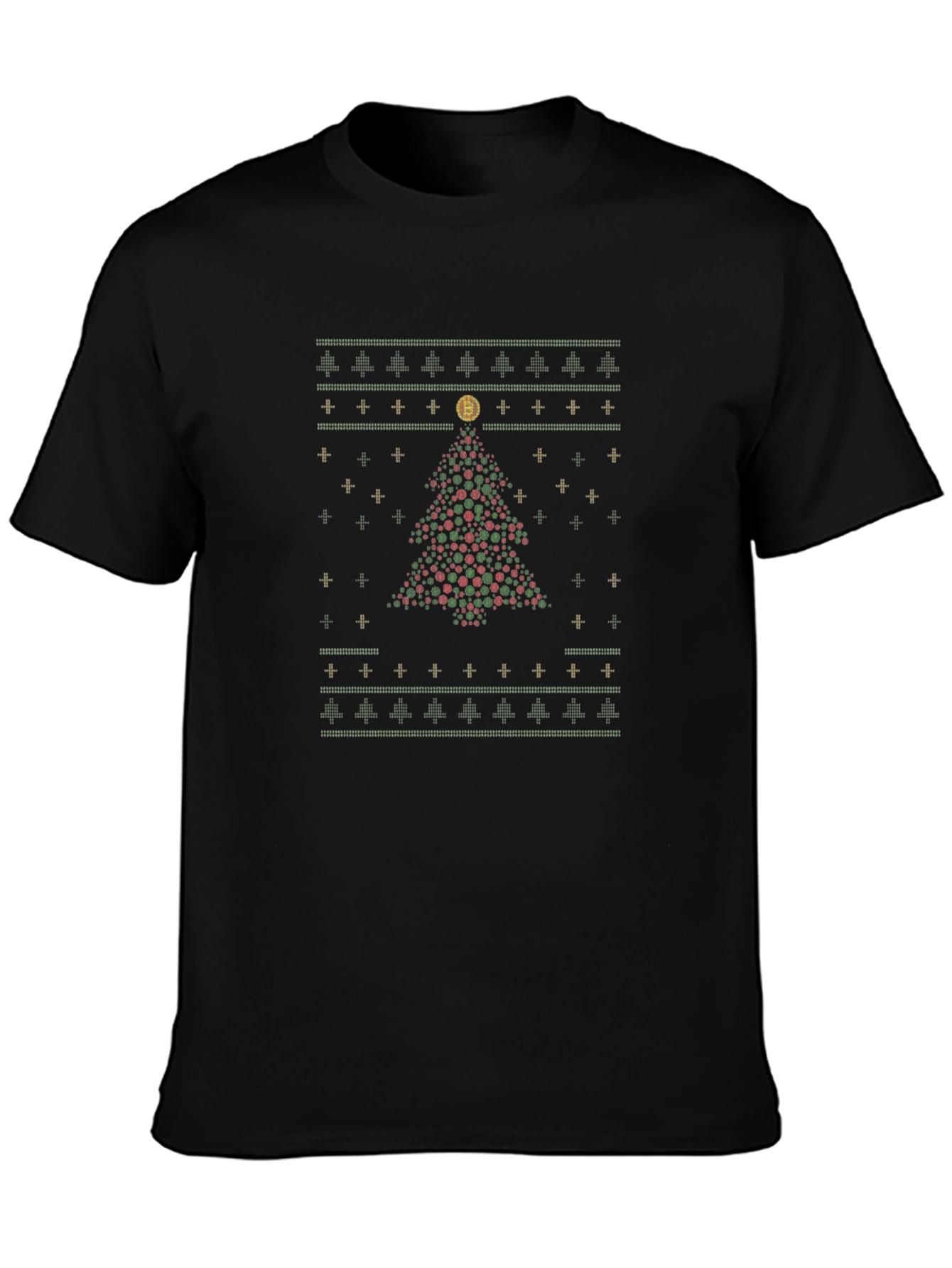 Bitcoin Christmas Tree Ugly Sweater T-Shirt