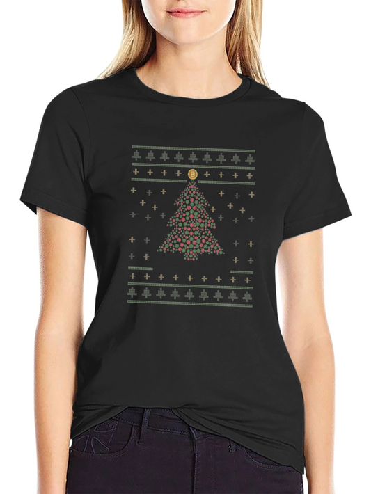 Bitcoin Christmas Tree Ugly Sweater T-Shirt