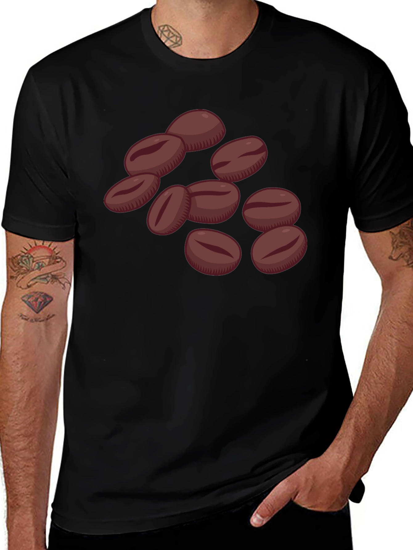 Coffee Bean Graphic Tee - Unisex Black T-Shirt