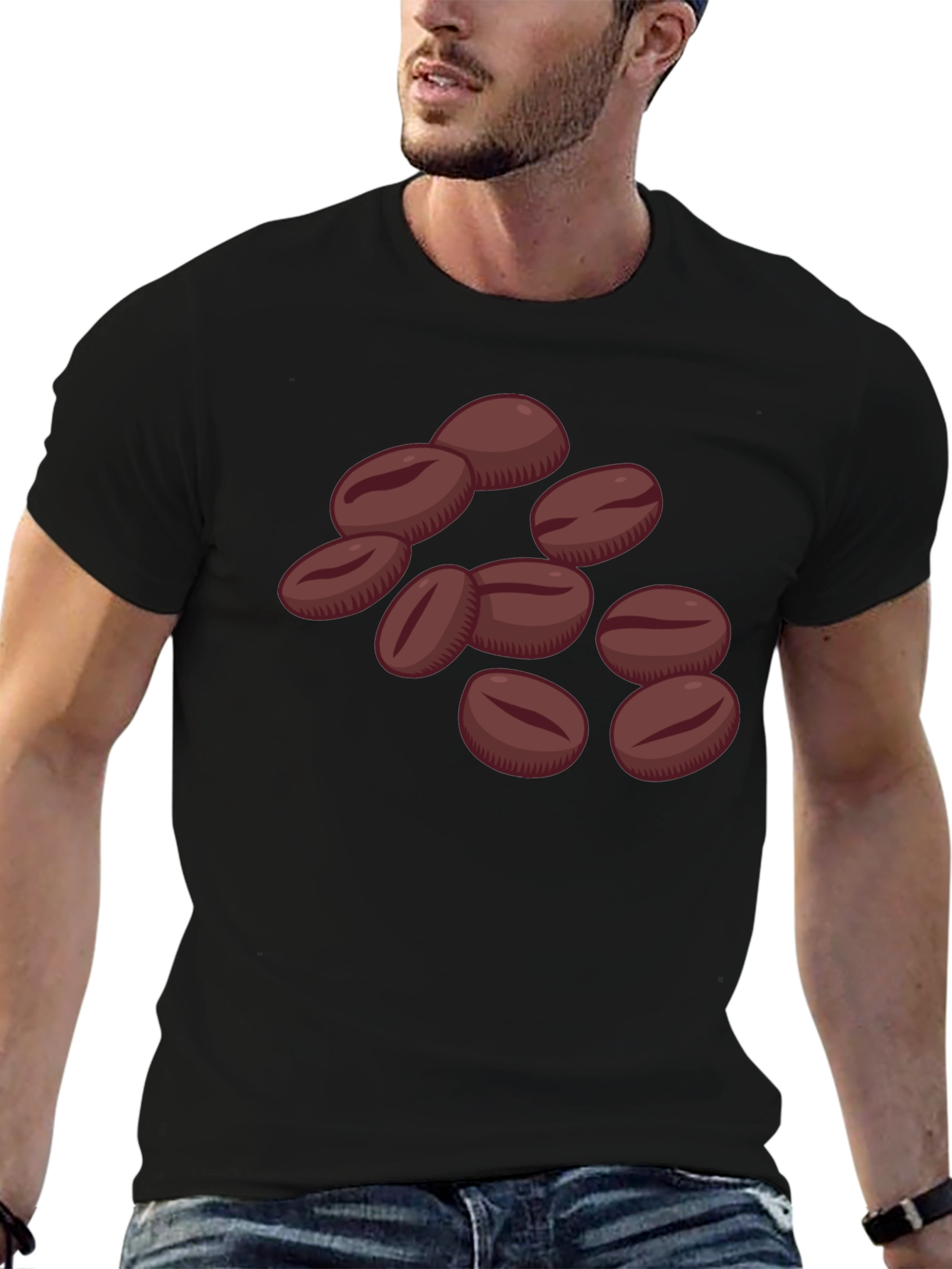 Coffee Bean Graphic Tee - Unisex Black T-Shirt