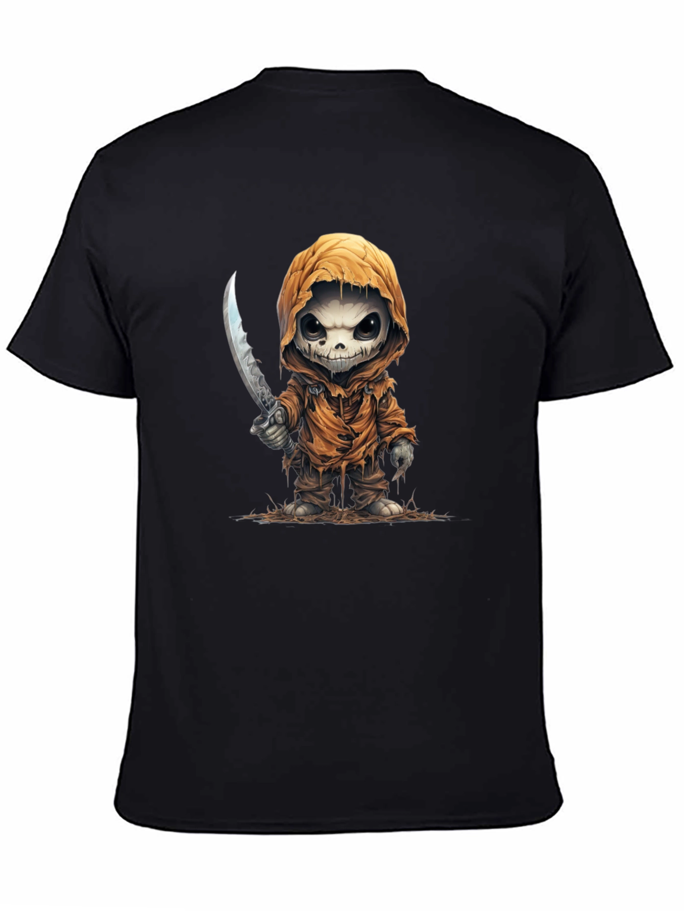 Grim Reaper Cartoon T-Shirt - Black