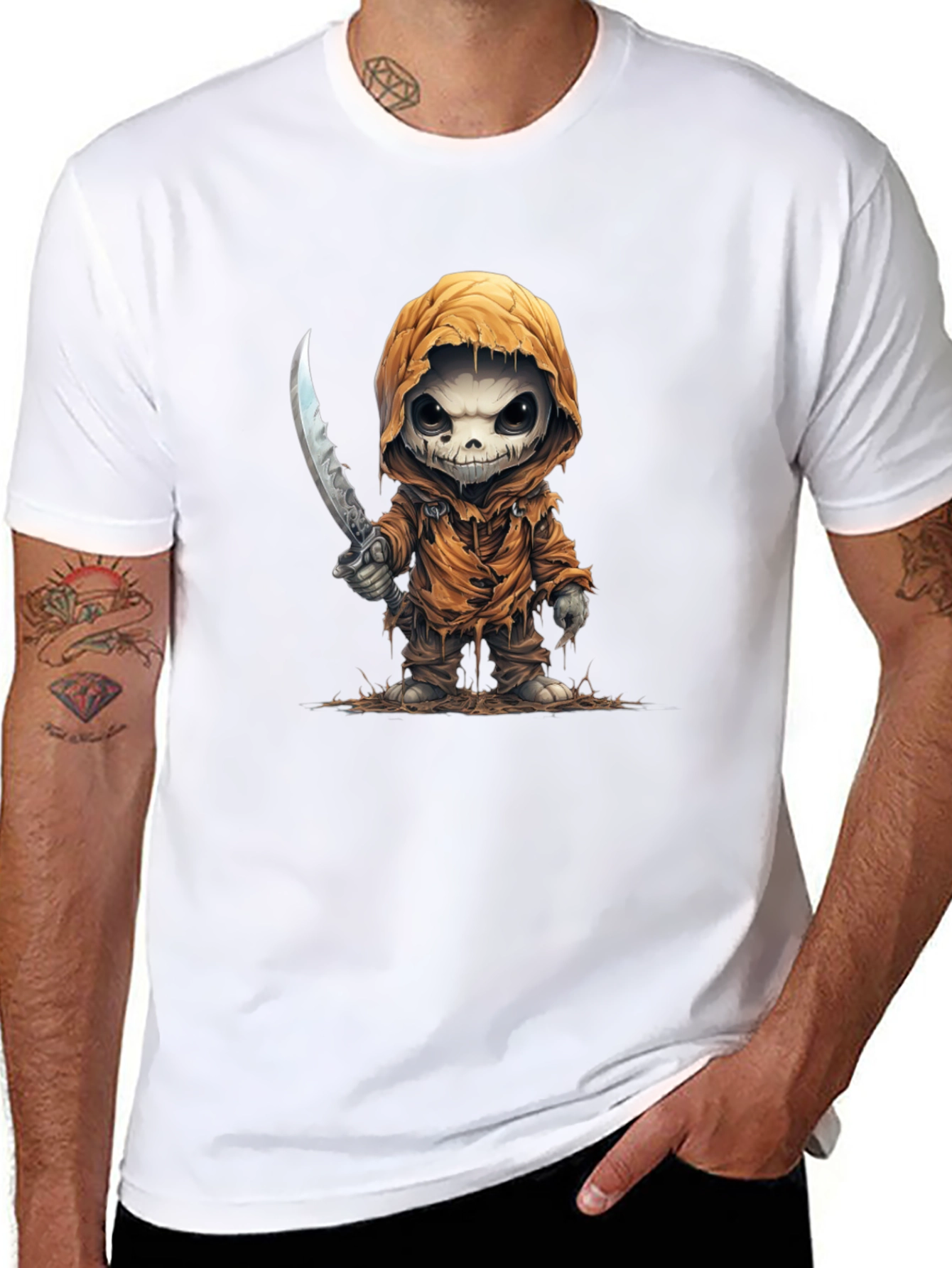 Grim Reaper Cartoon T-Shirt - Black