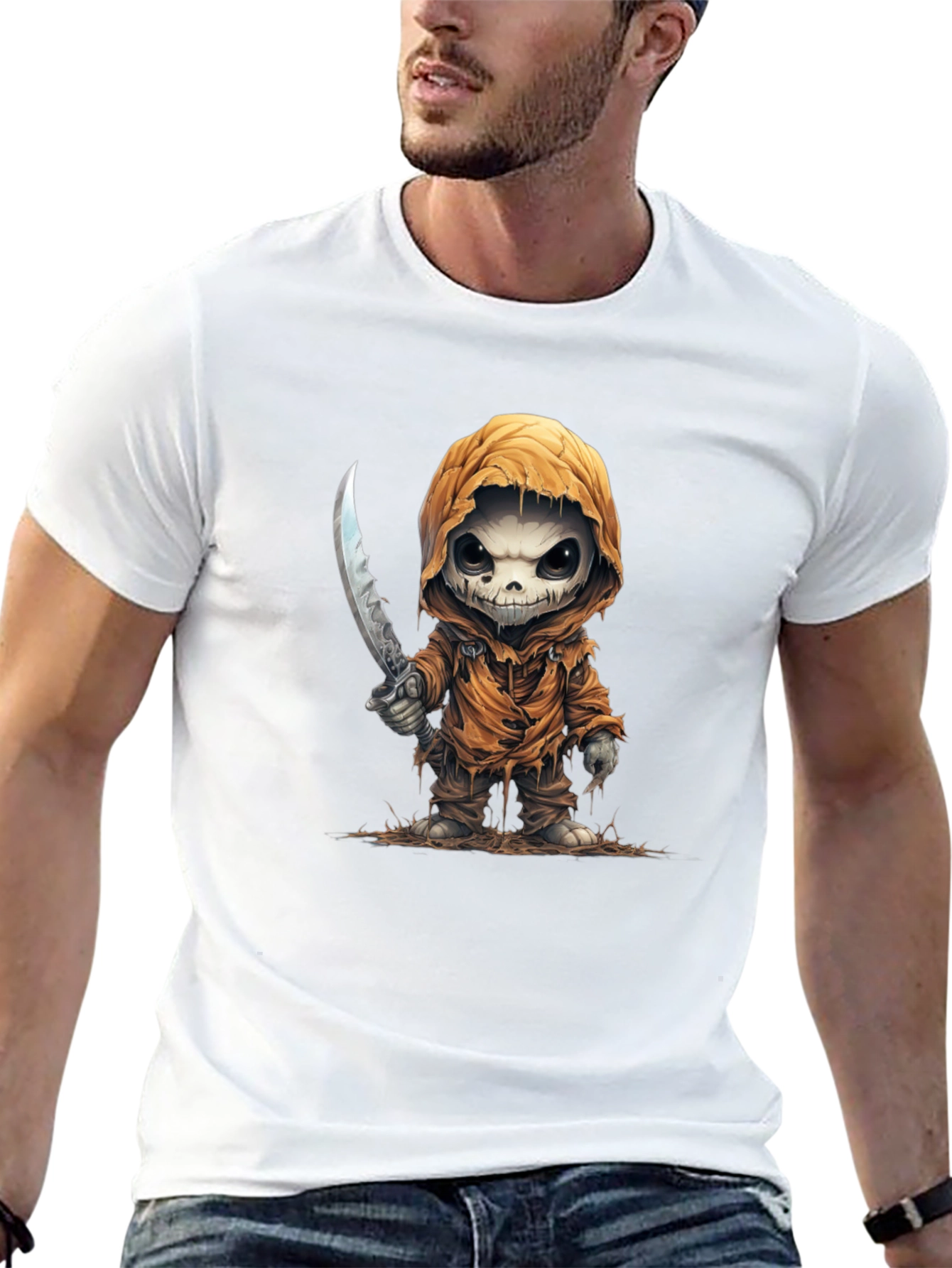 Grim Reaper Cartoon T-Shirt - Black