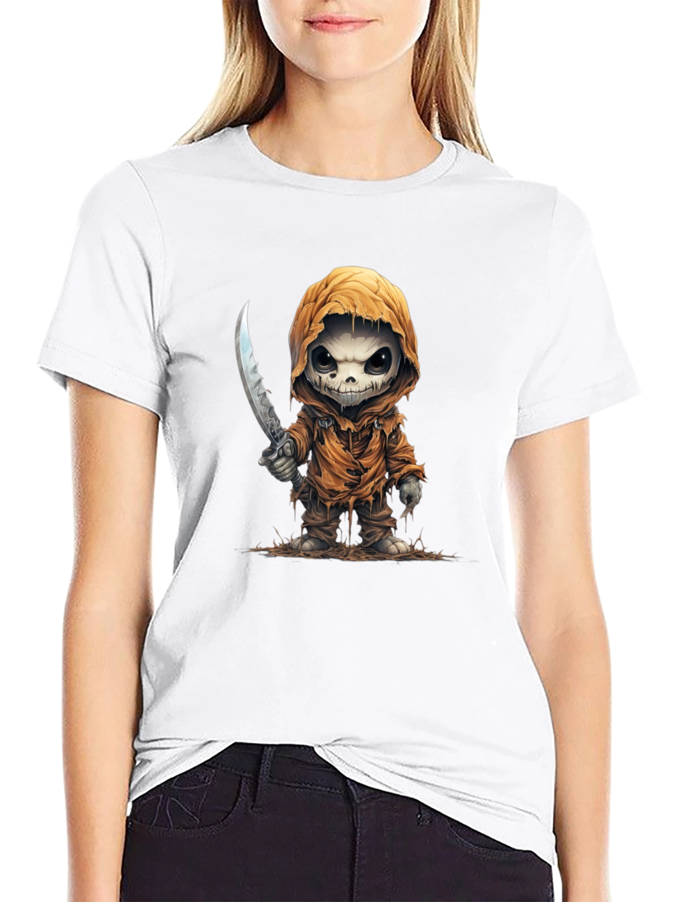 Grim Reaper Cartoon T-Shirt - Black