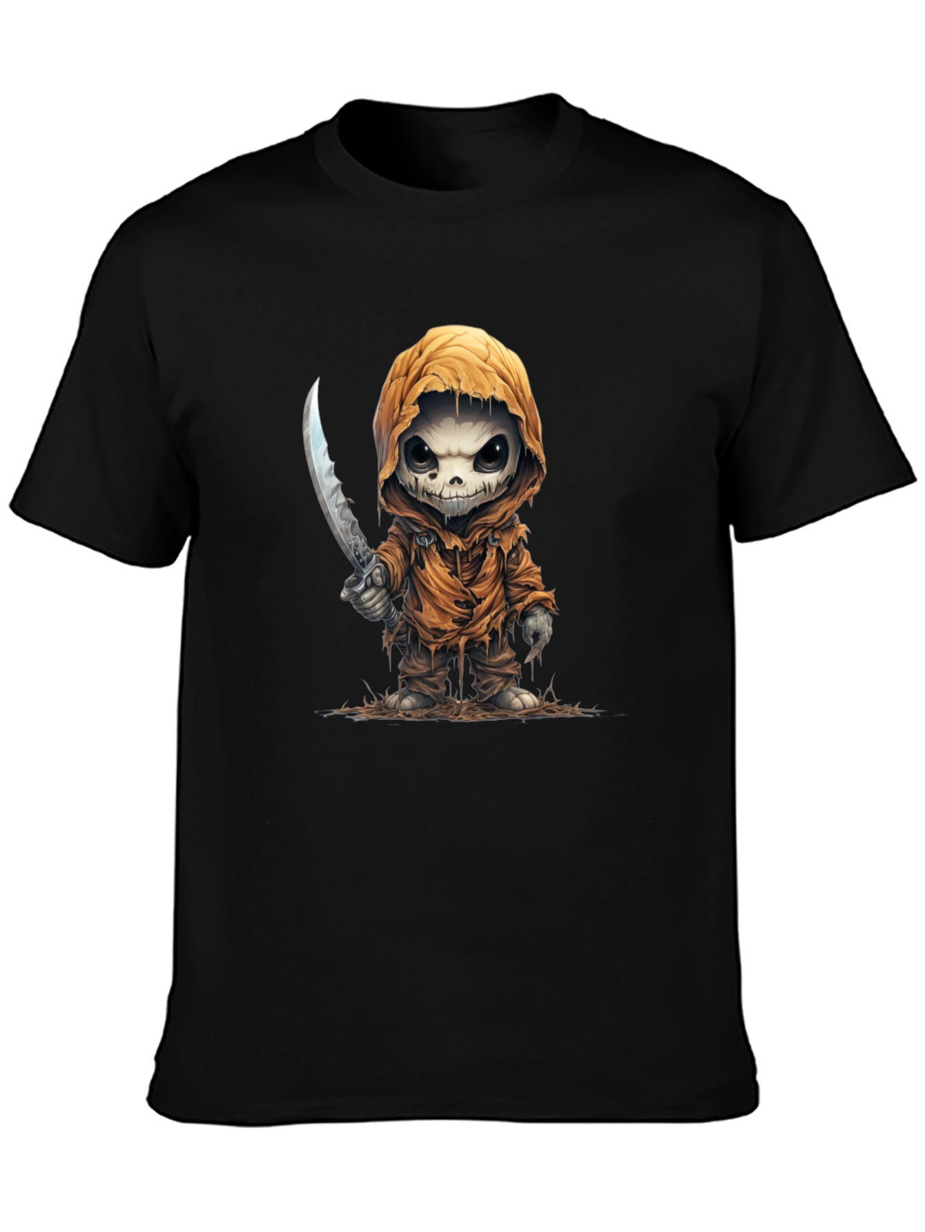 Grim Reaper Cartoon T-Shirt - Black