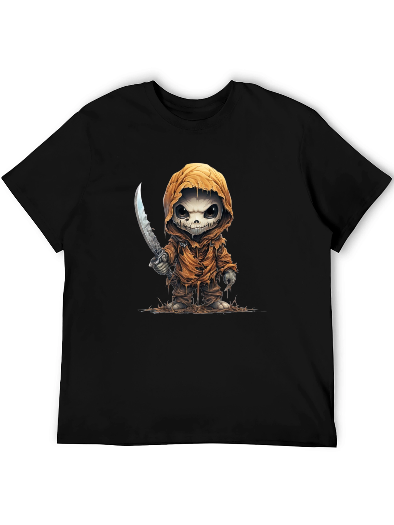 Grim Reaper Cartoon T-Shirt - Black