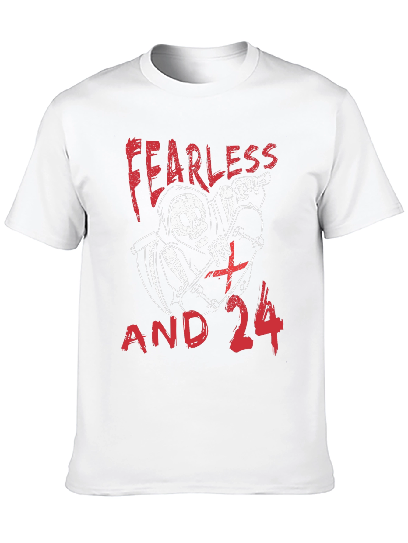 Fearless and 24 Grim Reaper Skateboarder Graphic Tee