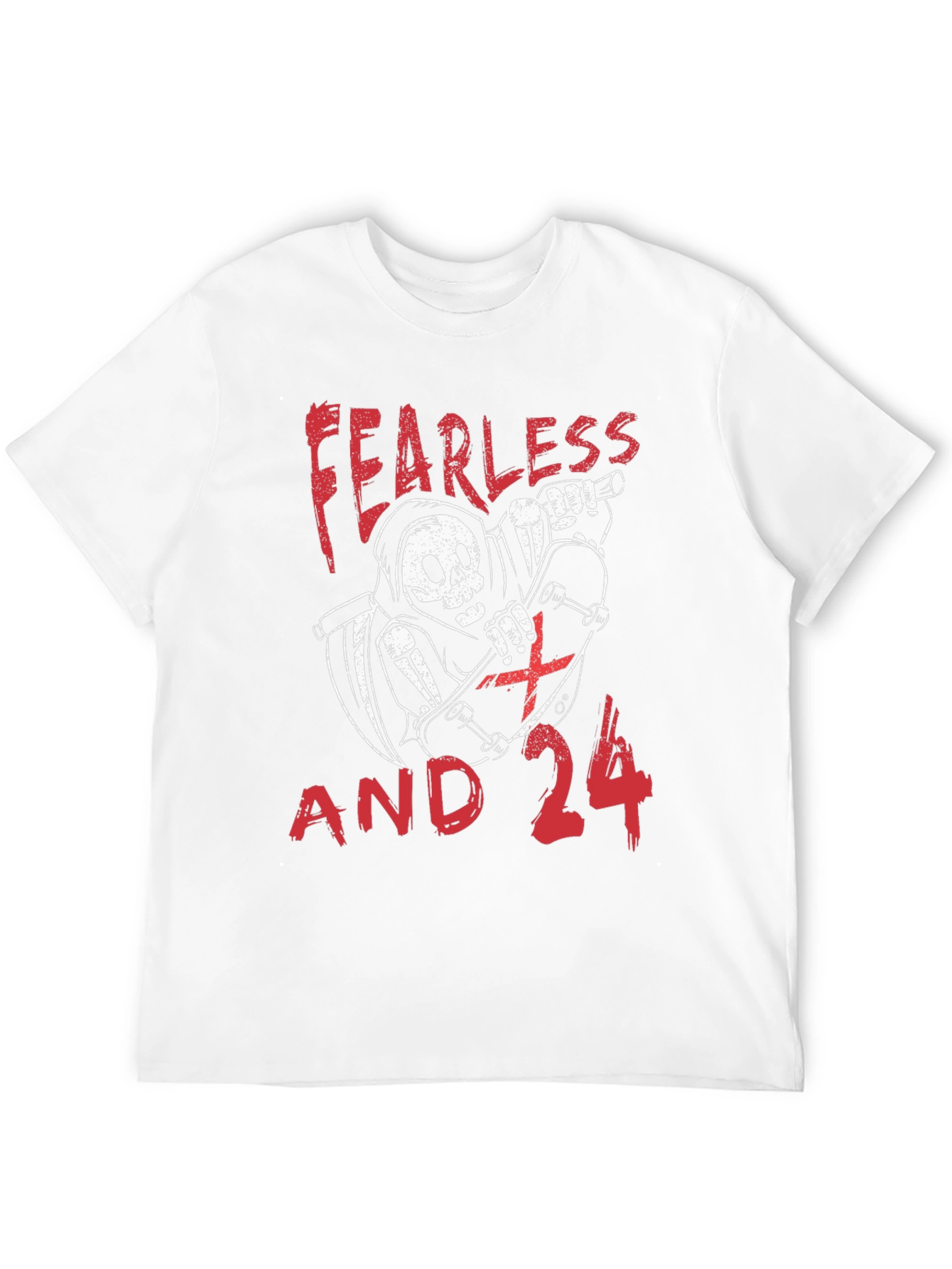 Fearless and 24 Grim Reaper Skateboarder Graphic Tee