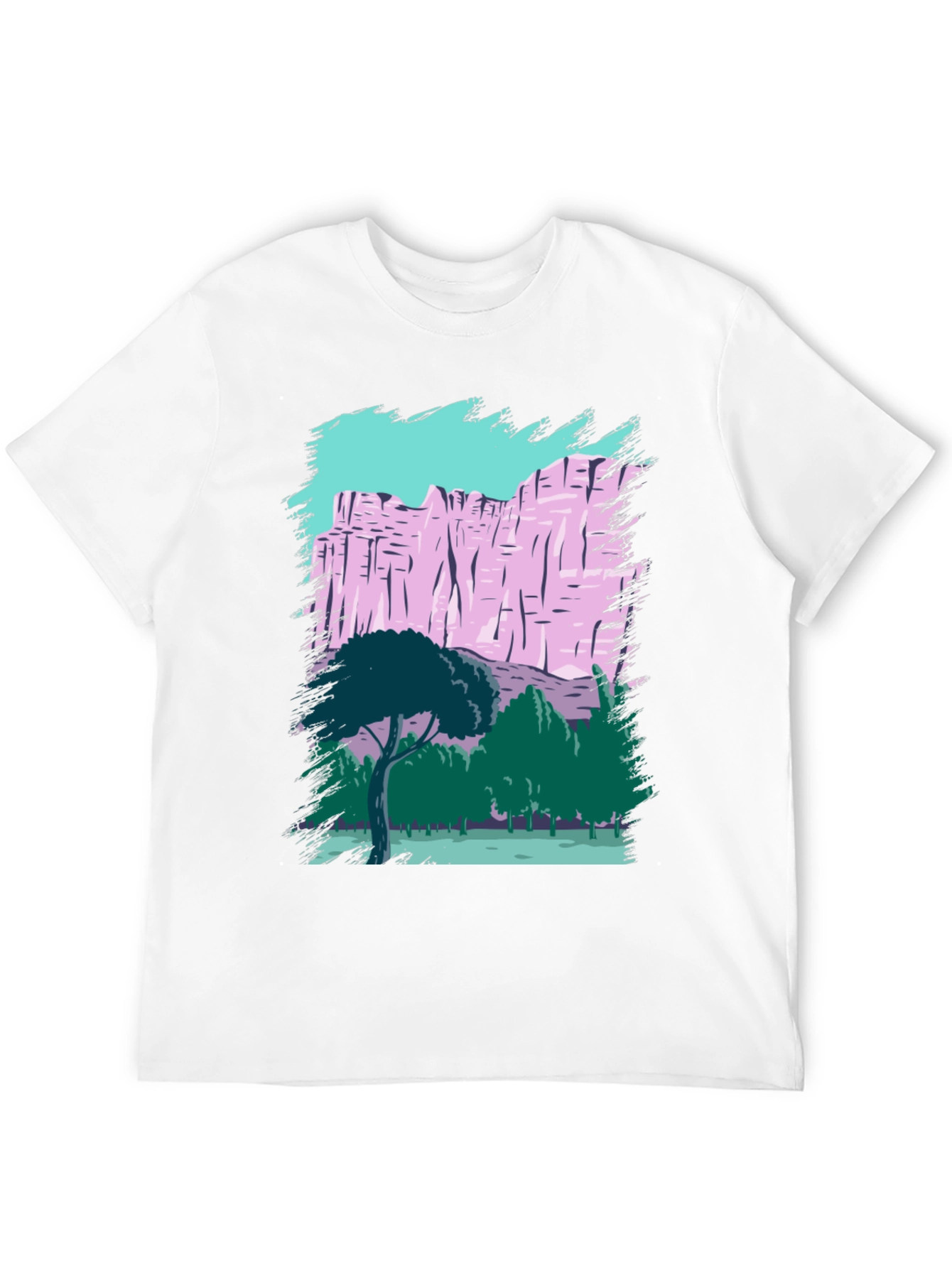 Nature Scene Graphic Tee - Black