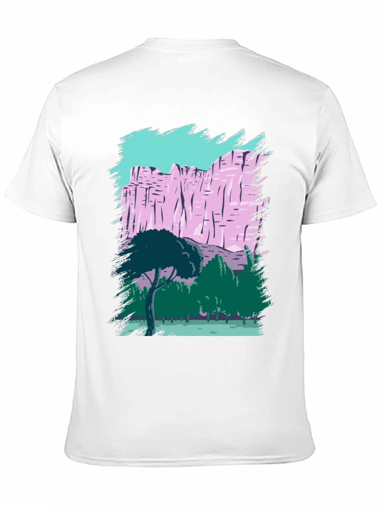Nature Scene Graphic Tee - Black