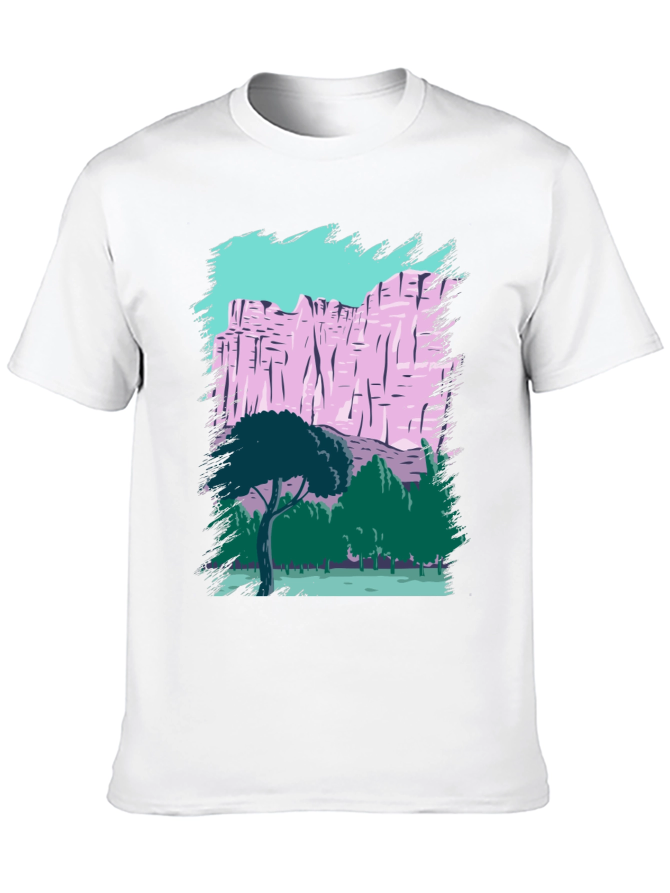 Nature Scene Graphic Tee - Black