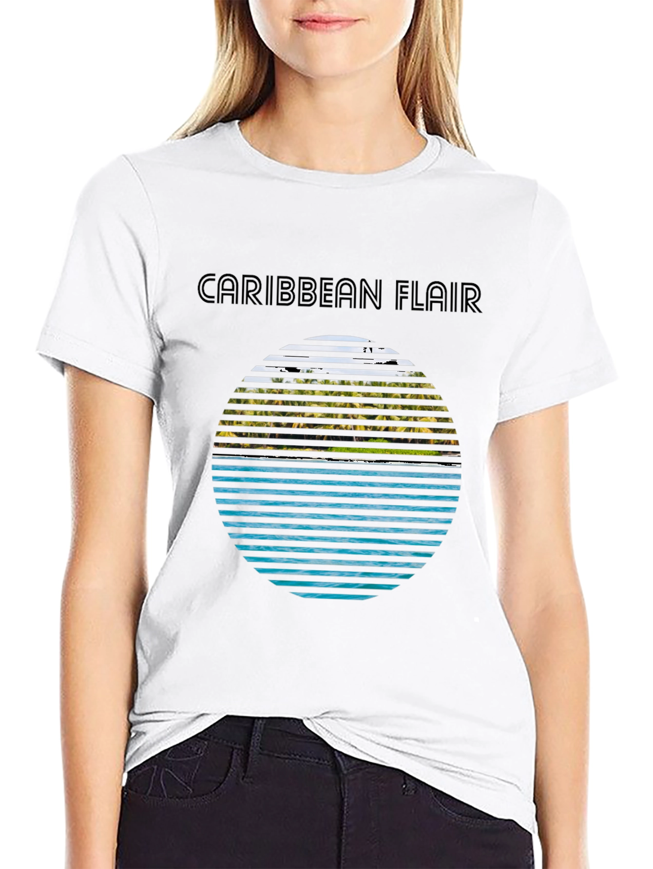 Caribbean Flair Graphic Tee - Tropical Island Vibe