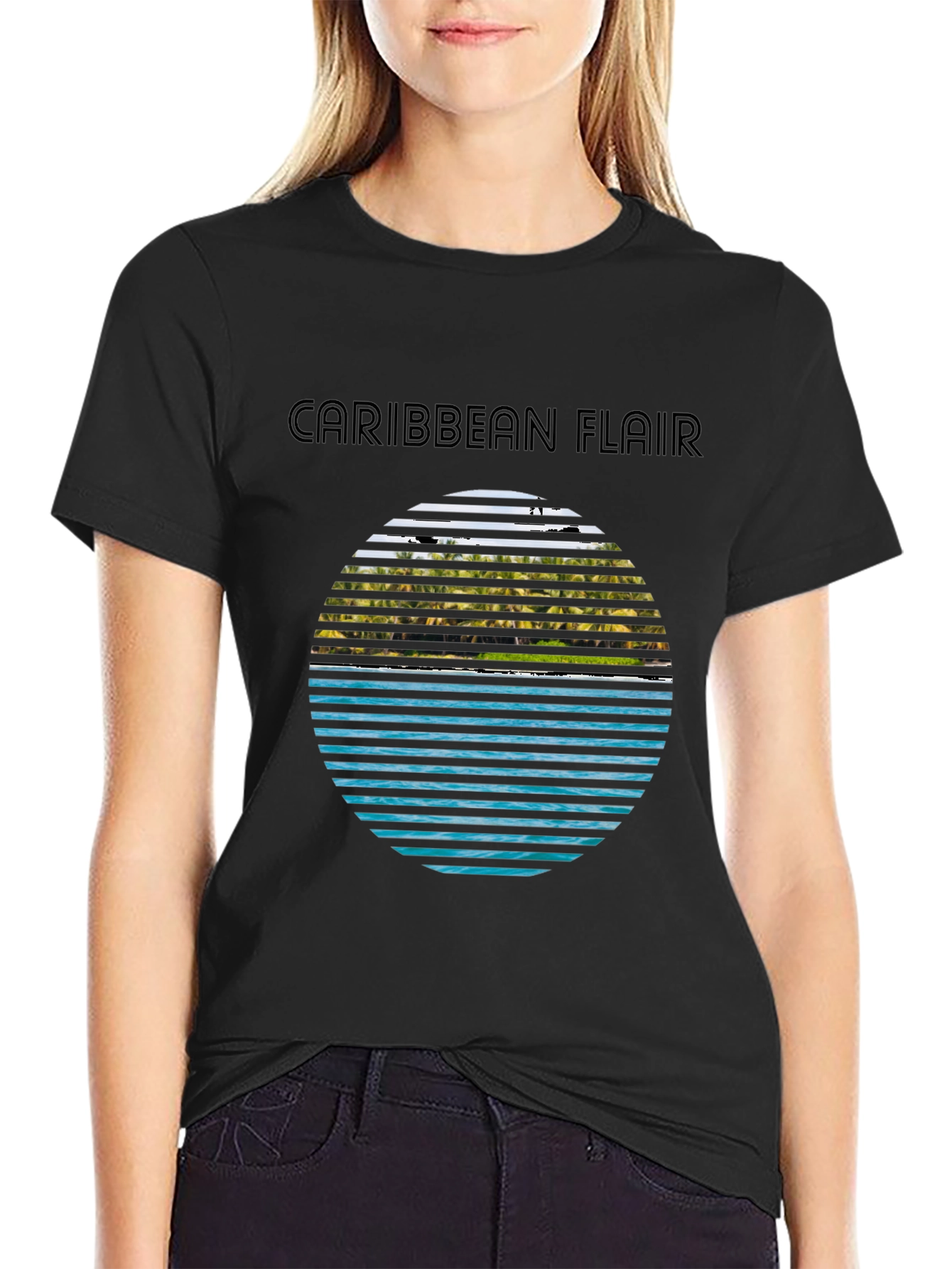 Caribbean Flair Graphic Tee - Tropical Island Vibe