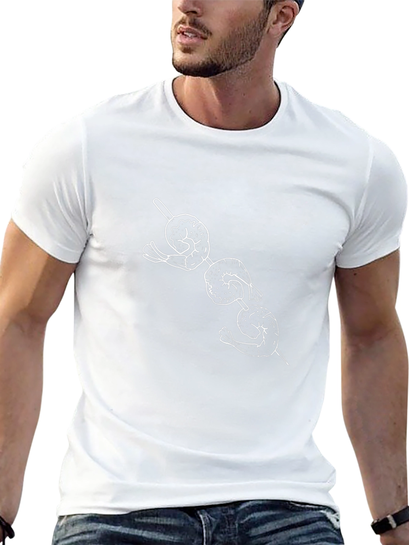 Shrimp Skewer Graphic Tee - Black Casual T-Shirt