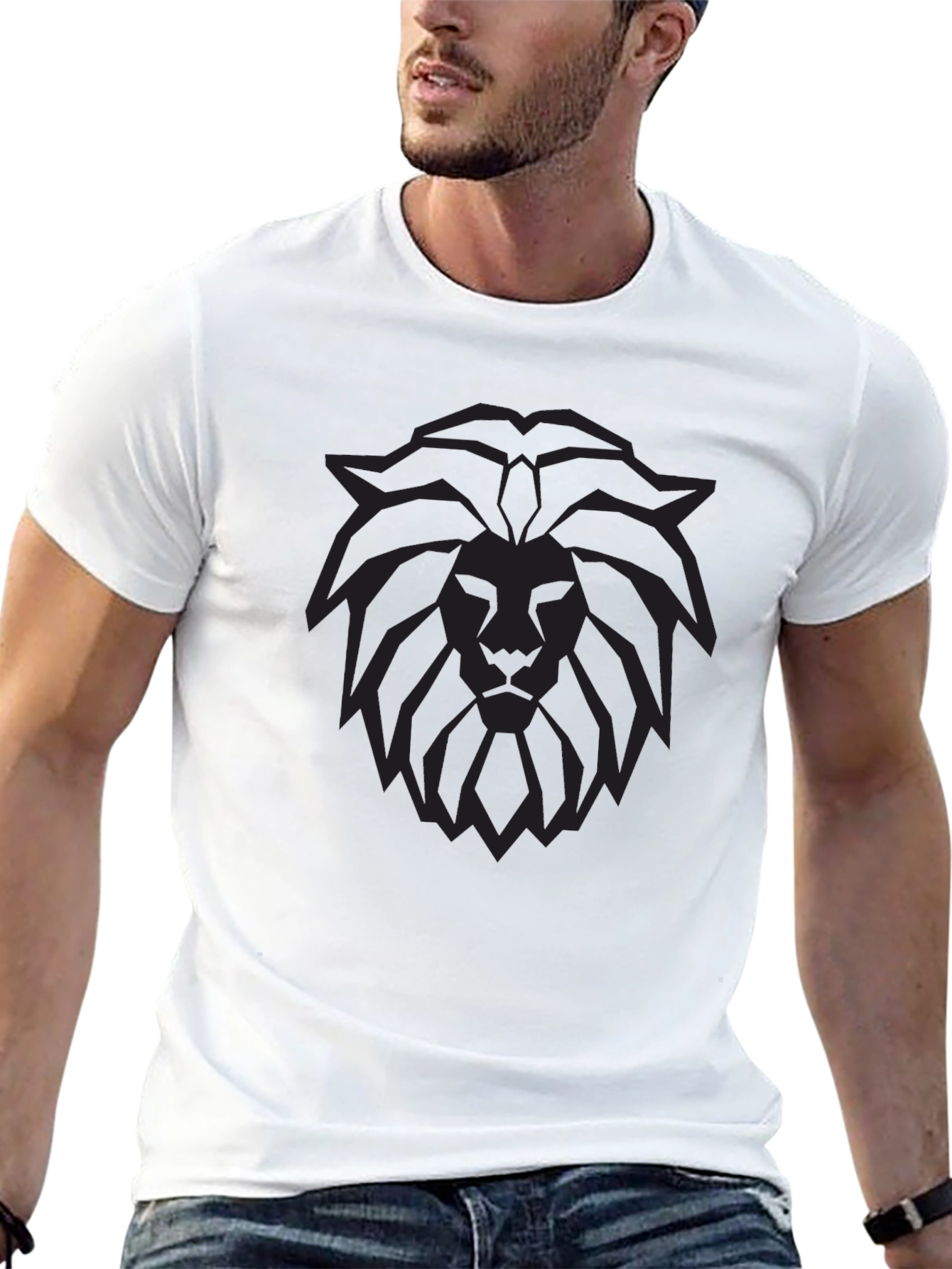 Lion Graphic Black T-Shirt - Stylish Mens Tee