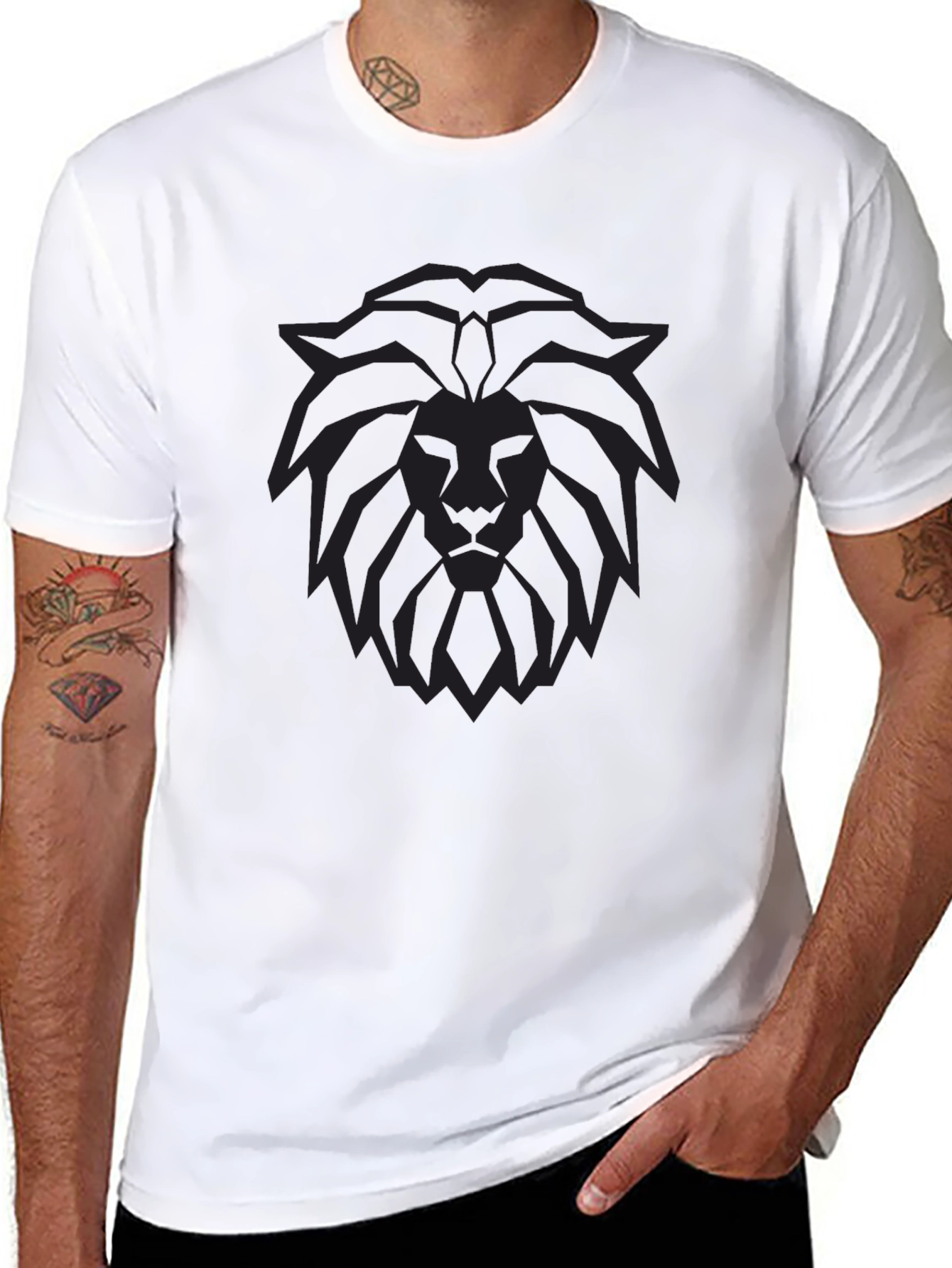Lion Graphic Black T-Shirt - Stylish Mens Tee
