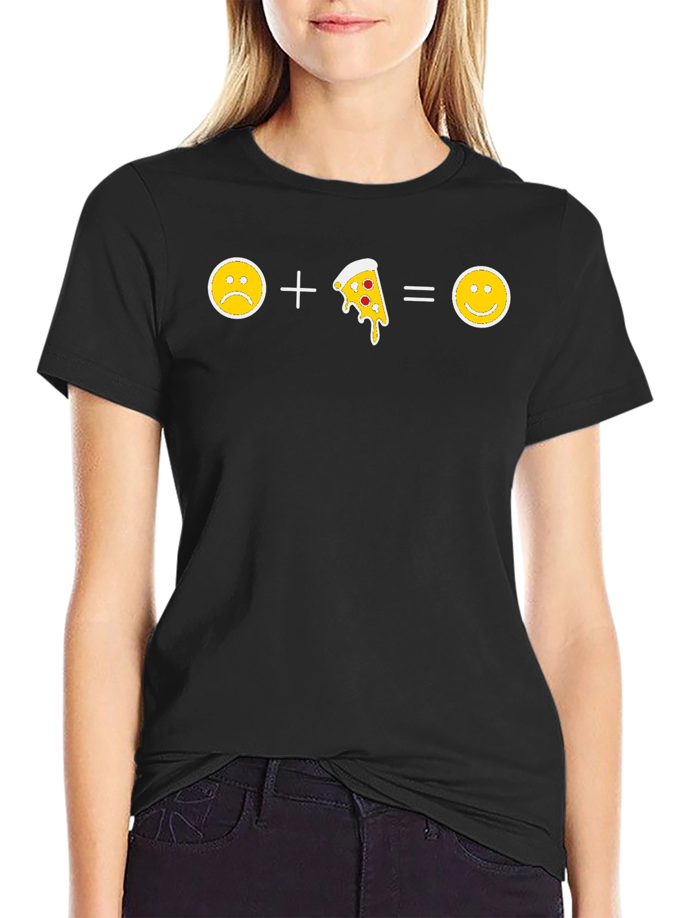 Pizza Makes Me Happy Graphic T-Shirt
