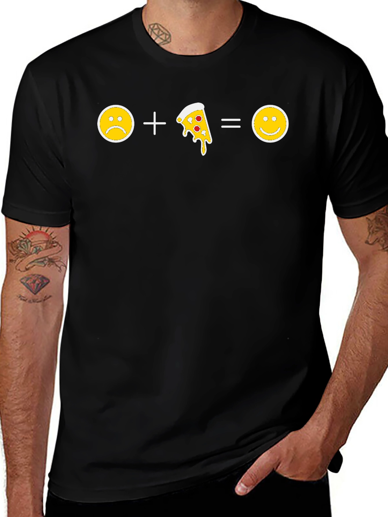 Pizza Makes Me Happy Graphic T-Shirt