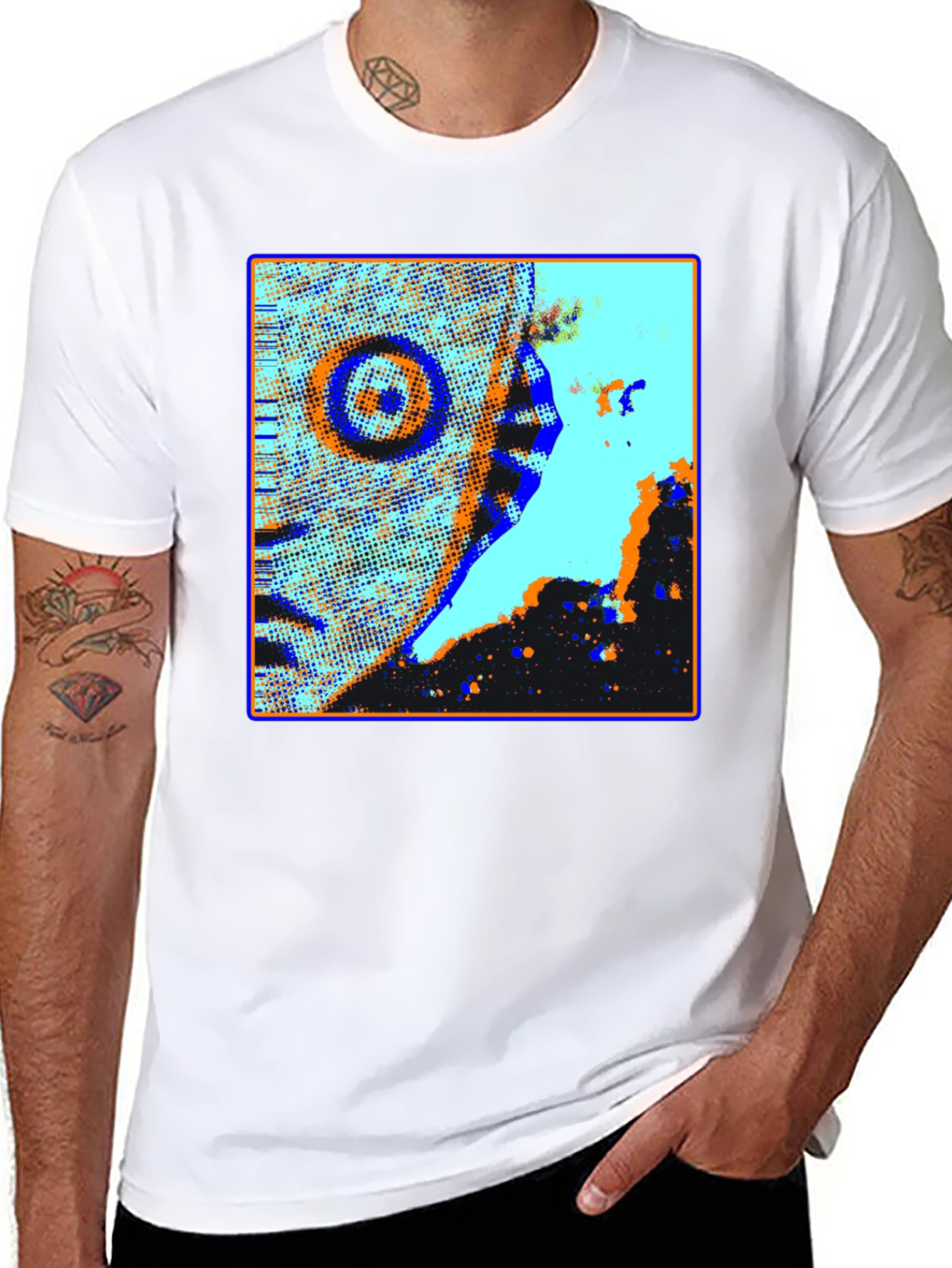 Abstract Graphic Print Crew Neck T-Shirt