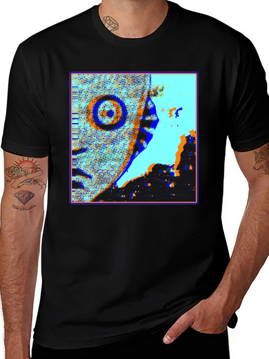 Abstract Graphic Print Crew Neck T-Shirt