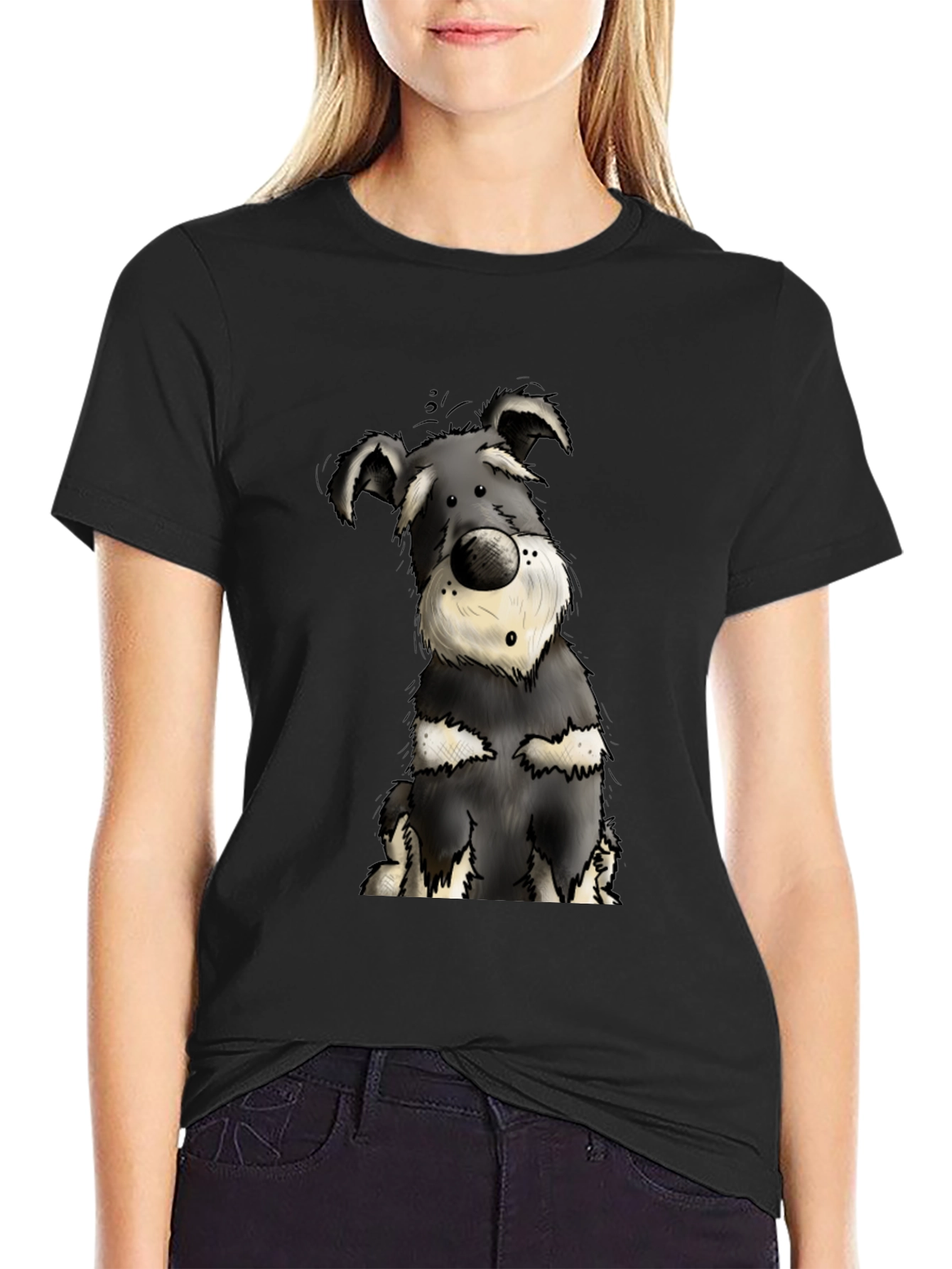 Dog Cartoon Print T-Shirt