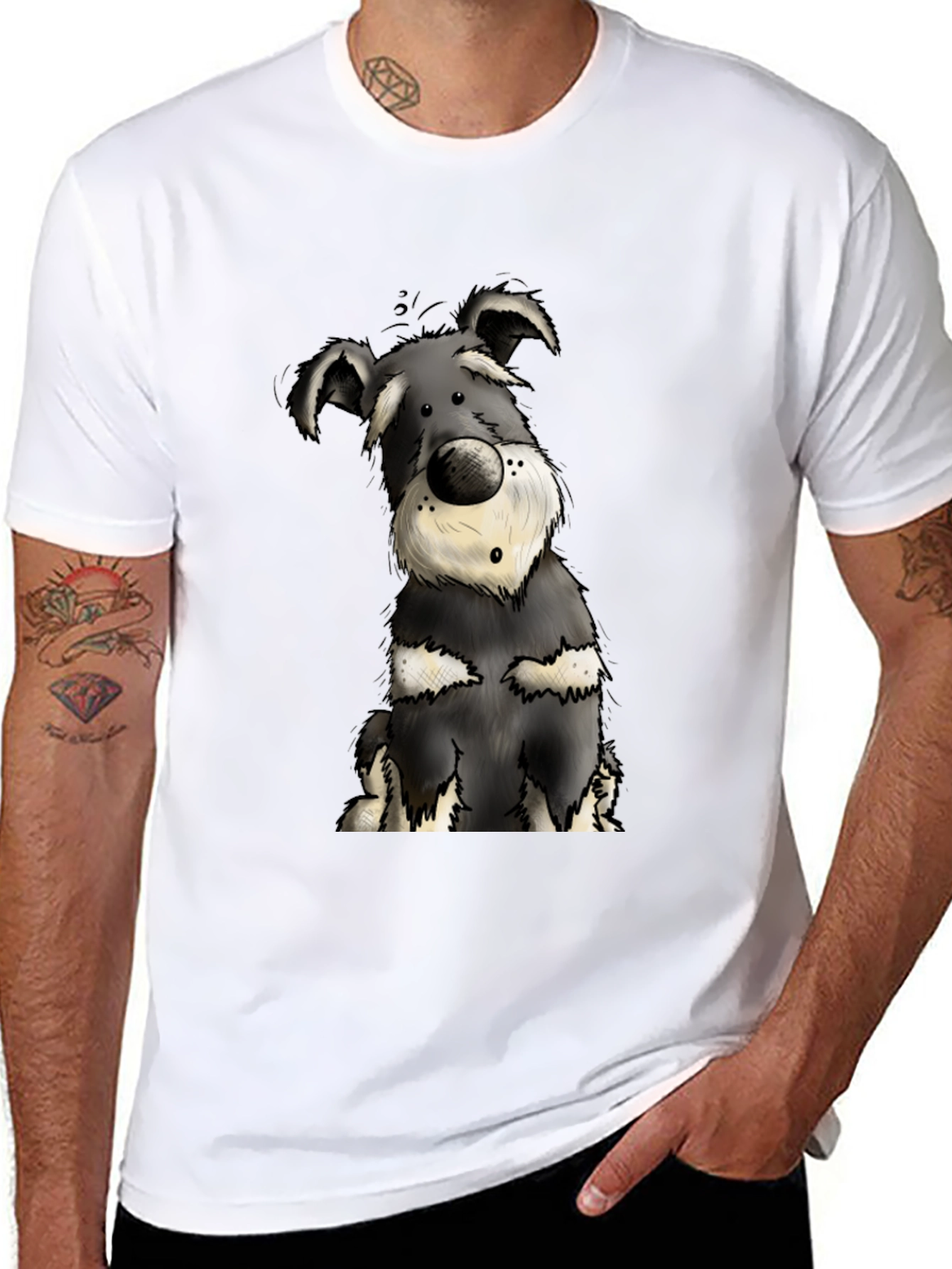Dog Cartoon Print T-Shirt