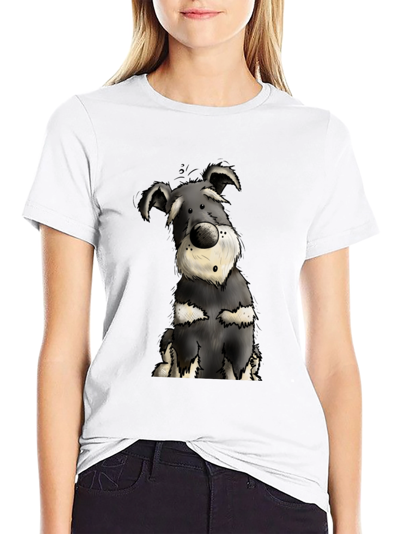 Dog Cartoon Print T-Shirt