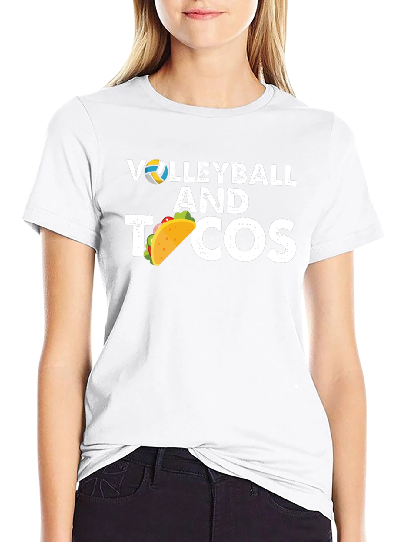 Volleyball & Tacos Graphic Tee - Black