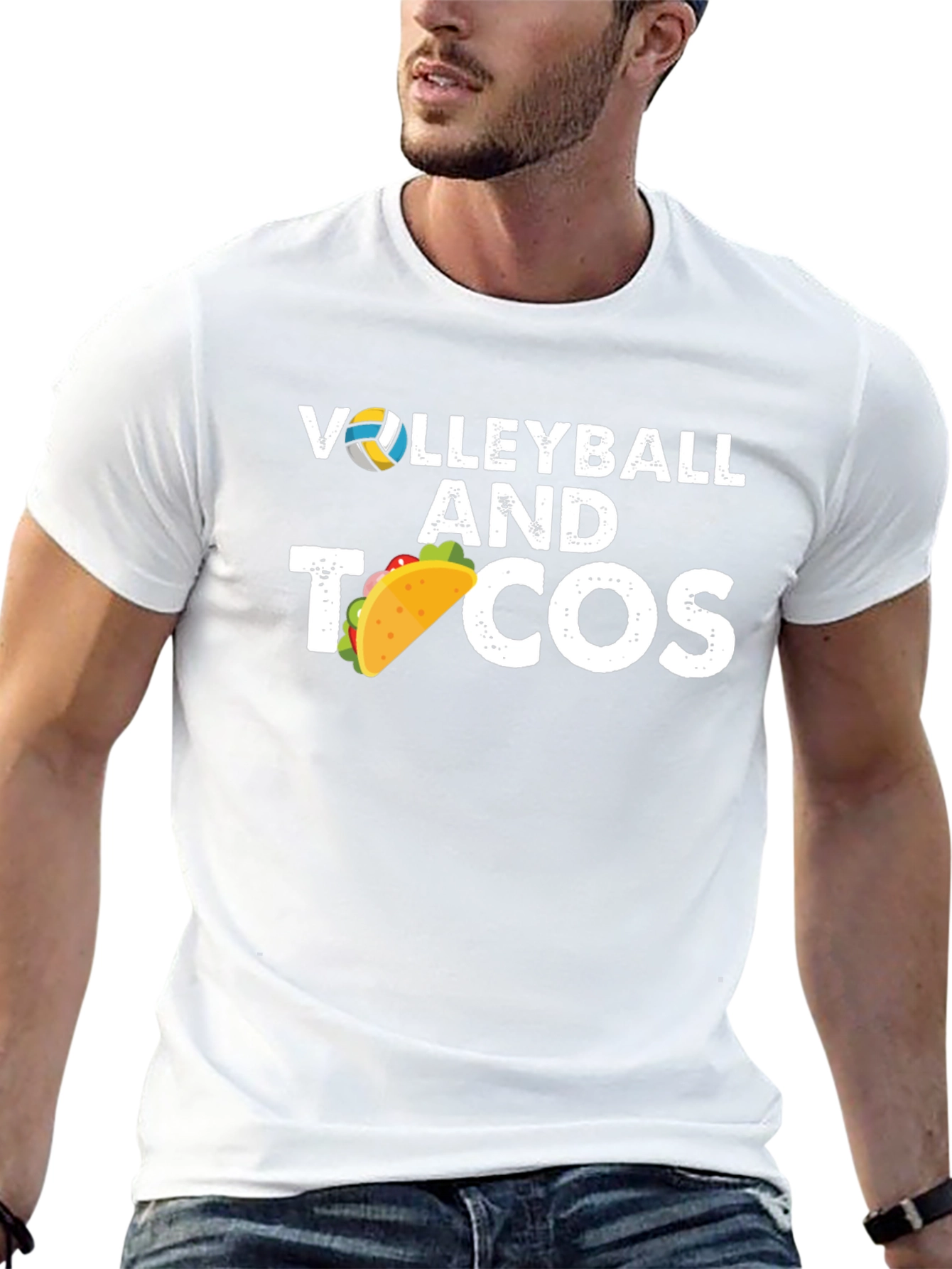Volleyball & Tacos Graphic Tee - Black