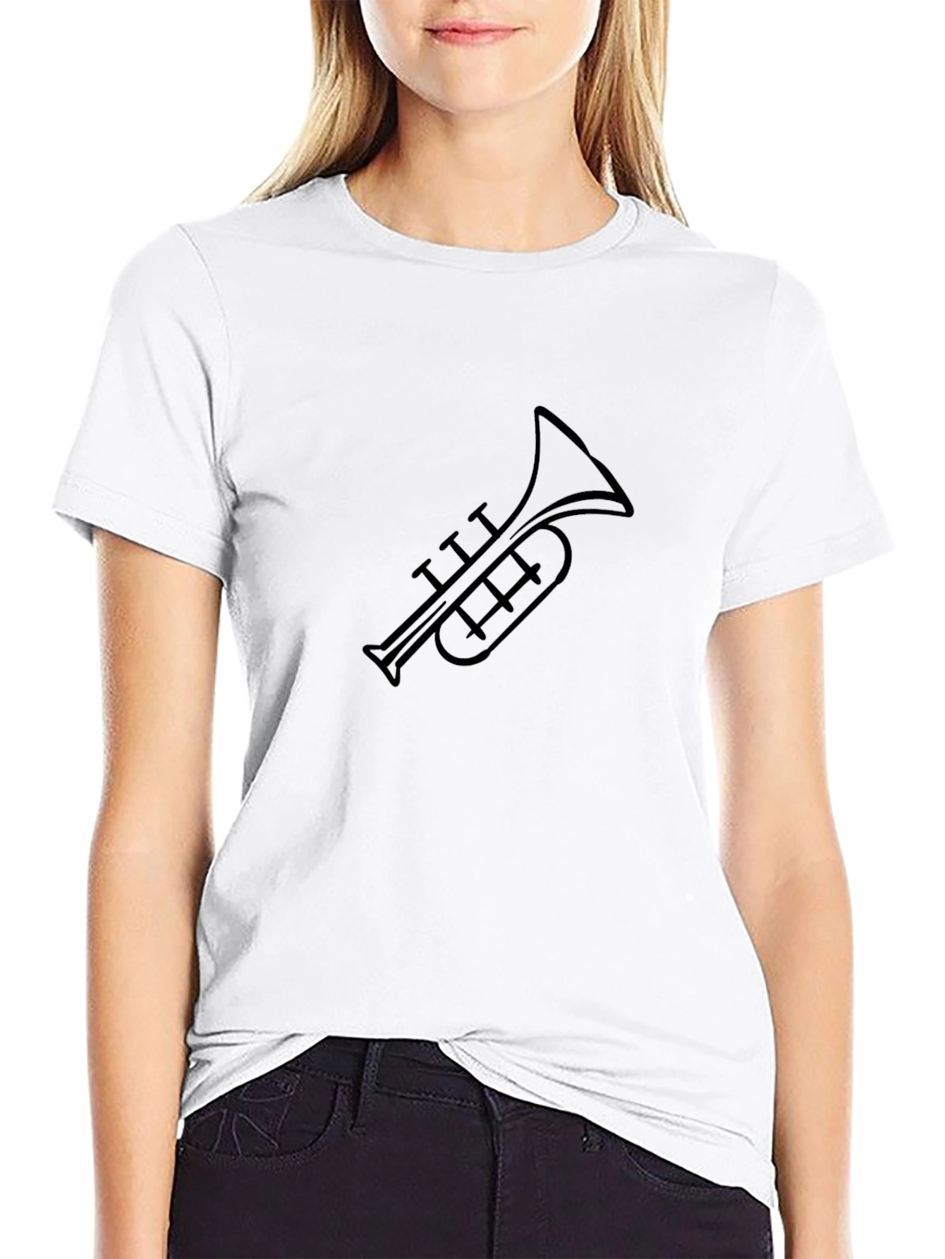 Black Trumpet Graphic T-Shirt - Stylish Music Tee