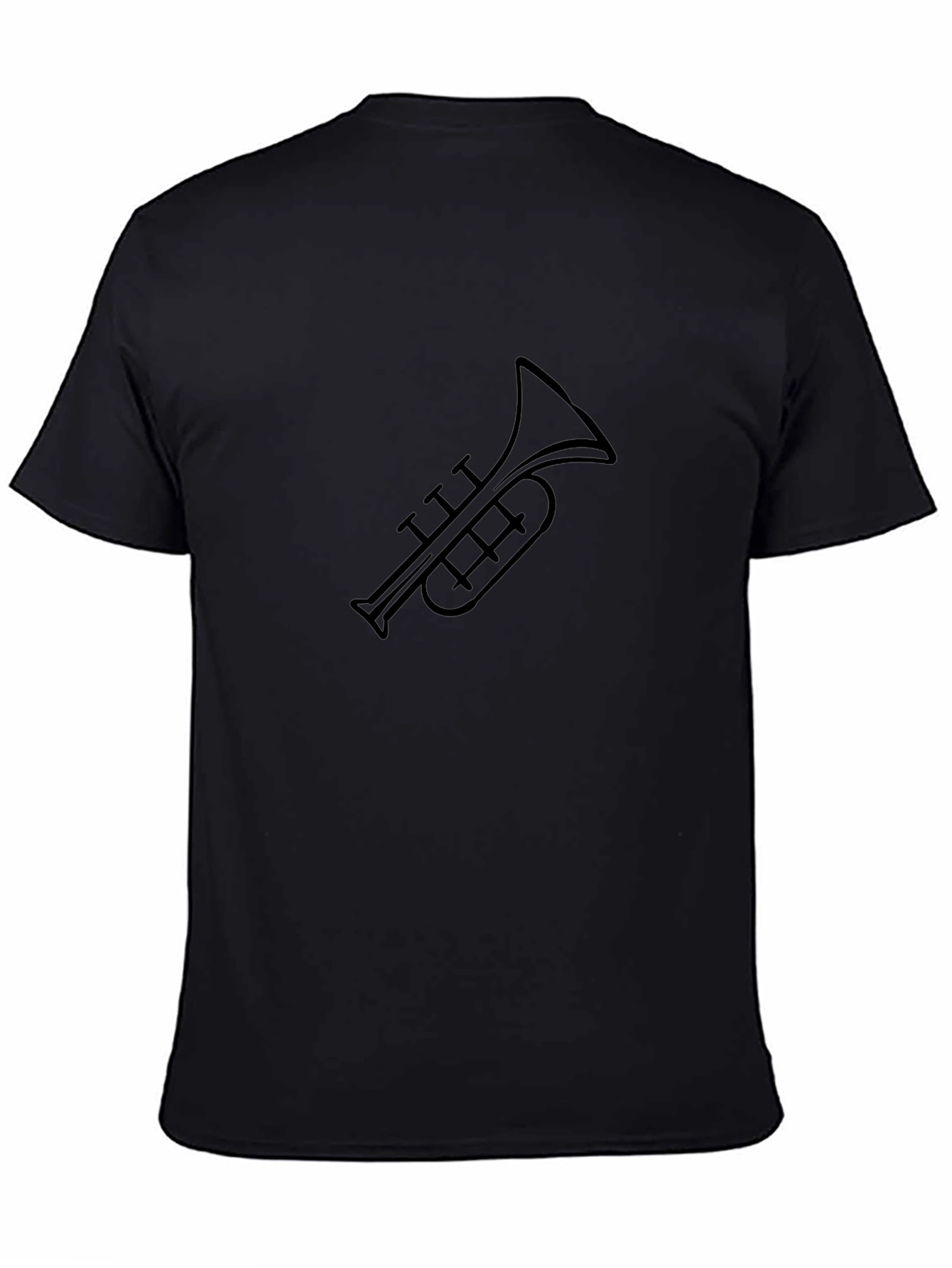 Black Trumpet Graphic T-Shirt - Stylish Music Tee