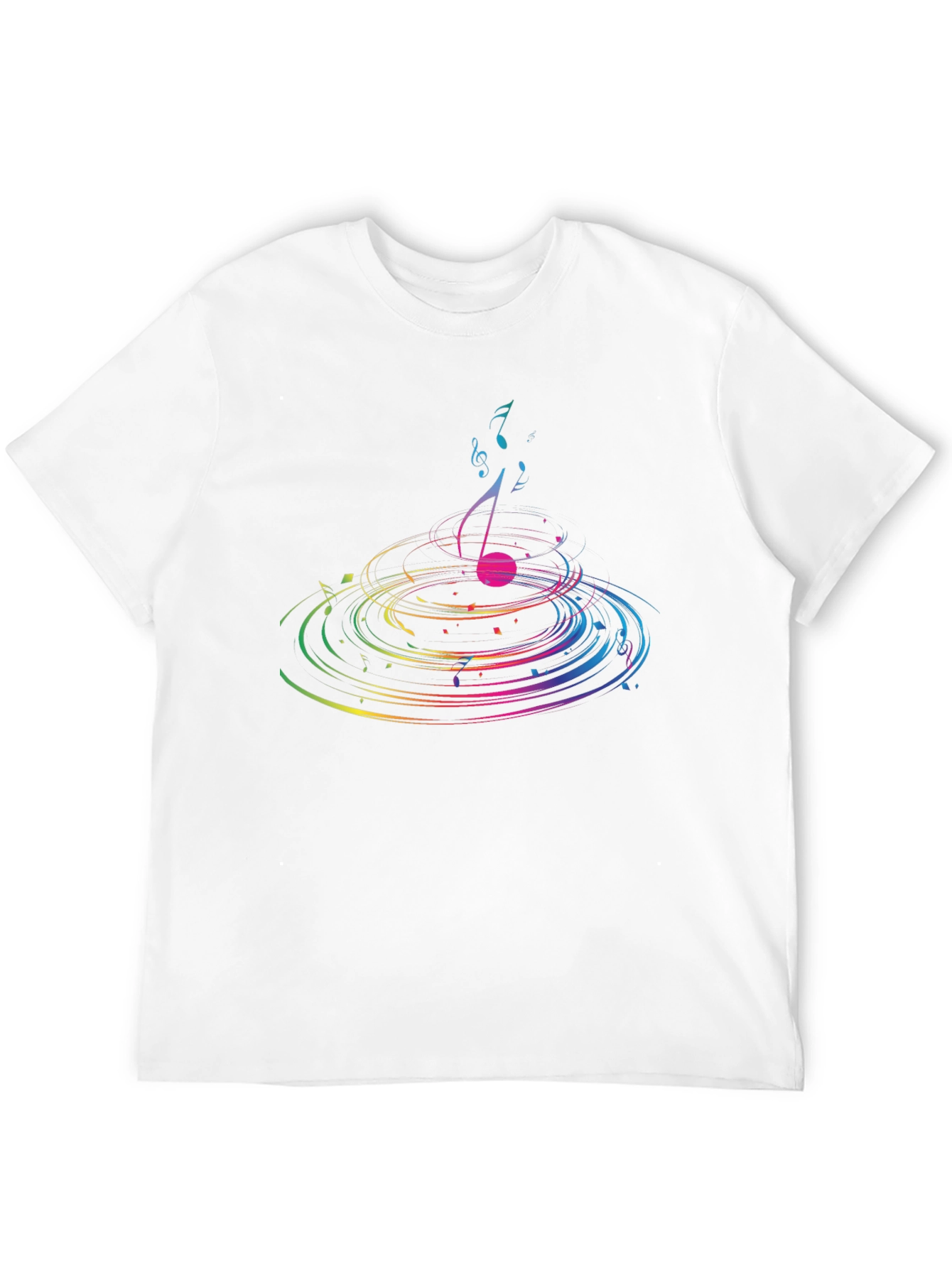 Musical Note Ripple Graphic T-Shirt - Black