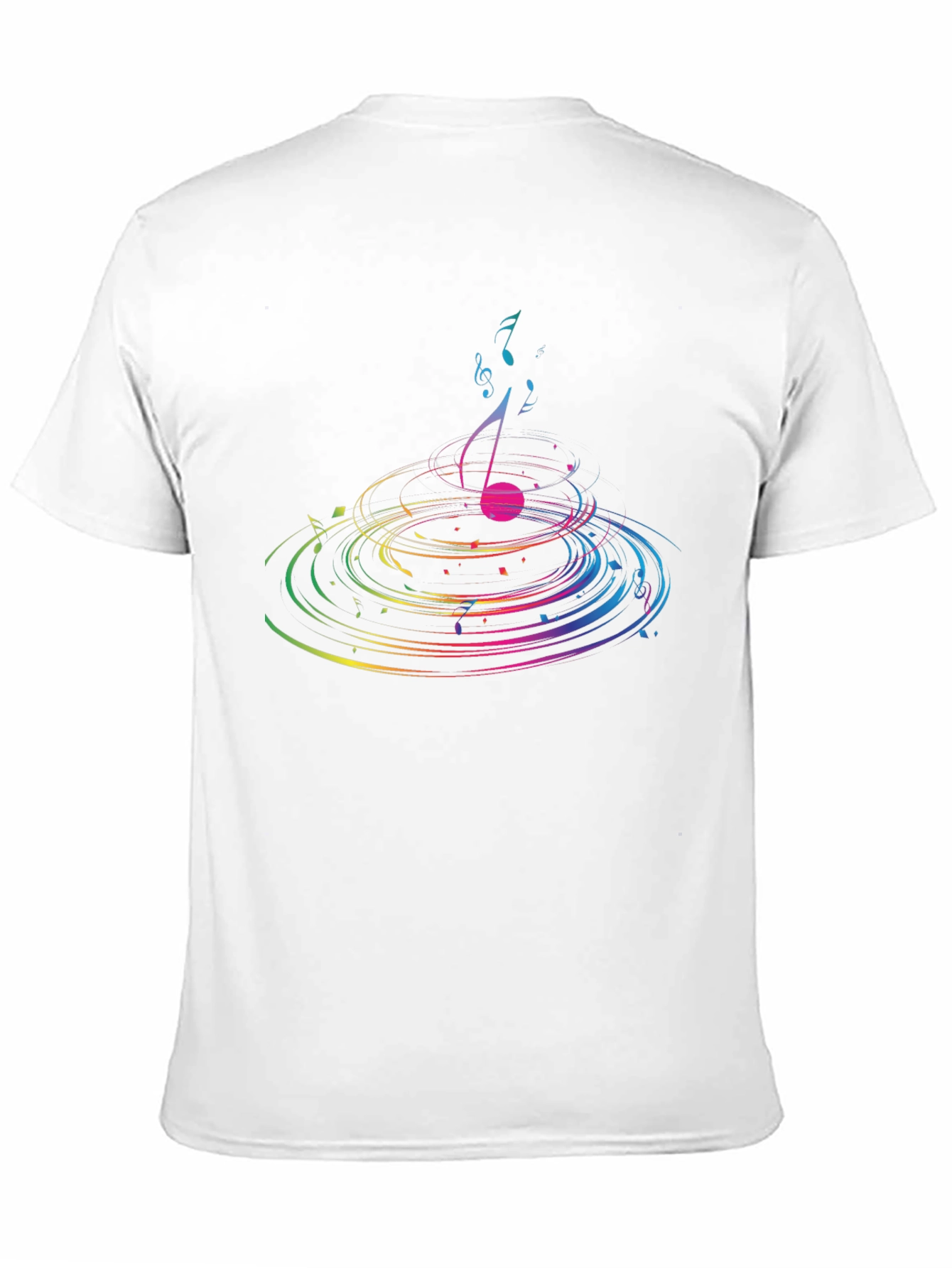 Musical Note Ripple Graphic T-Shirt - Black