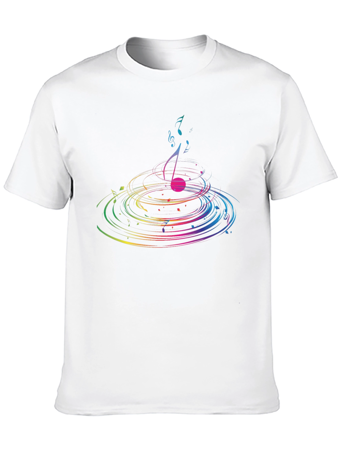 Musical Note Ripple Graphic T-Shirt - Black