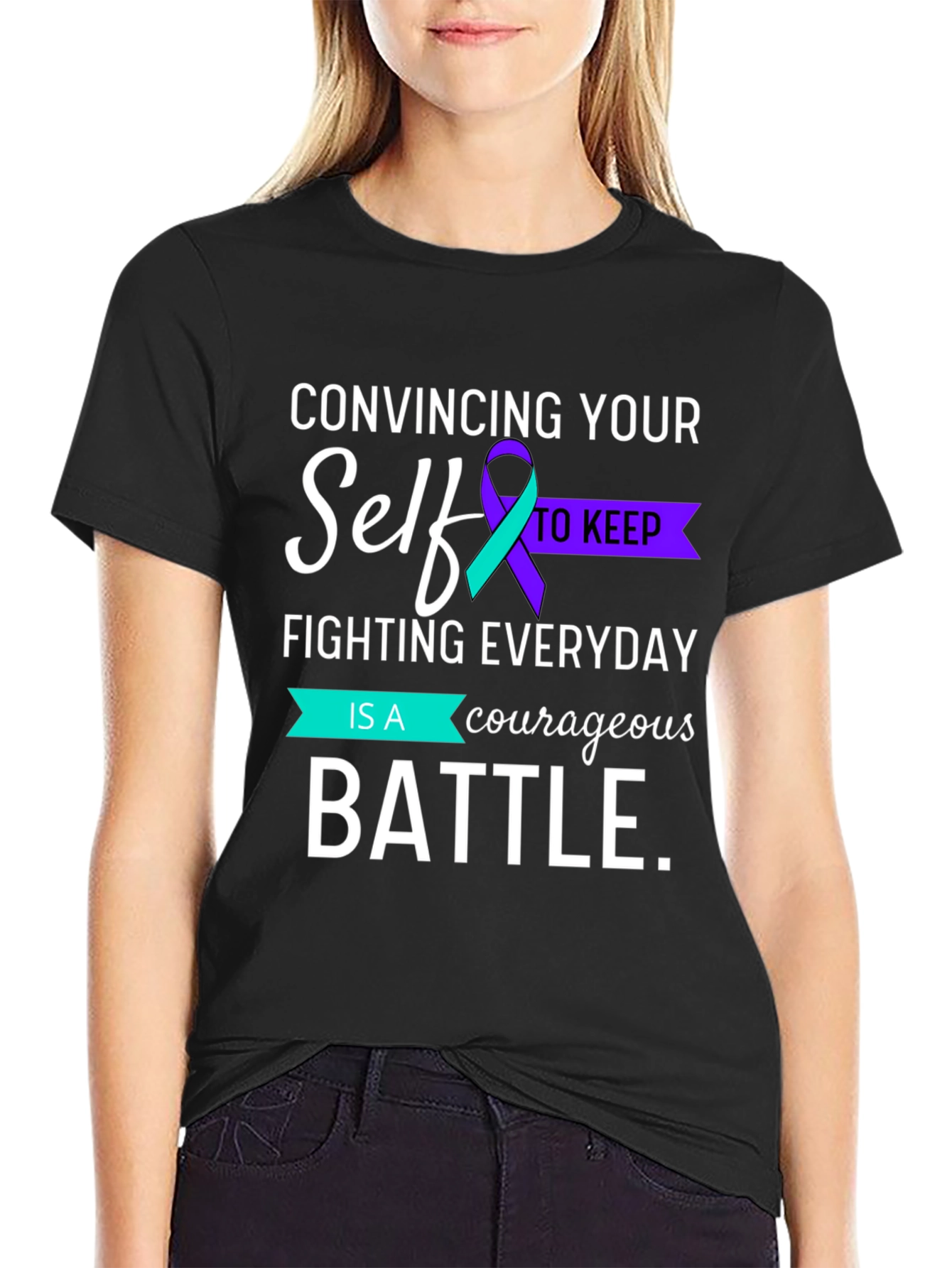 Courageous Battle Mental Health Awareness Graphic Tee