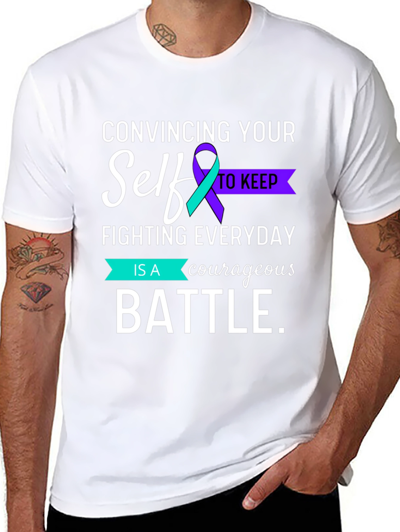 Courageous Battle Mental Health Awareness Graphic Tee