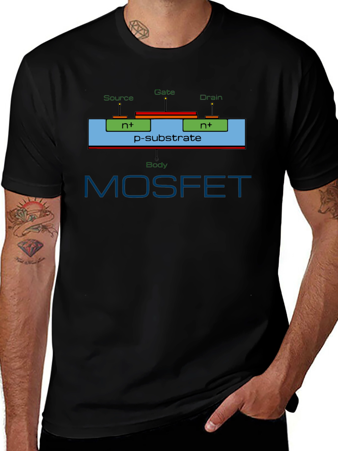 MOSFET Circuit Diagram T-Shirt - Electronics Geek Tee