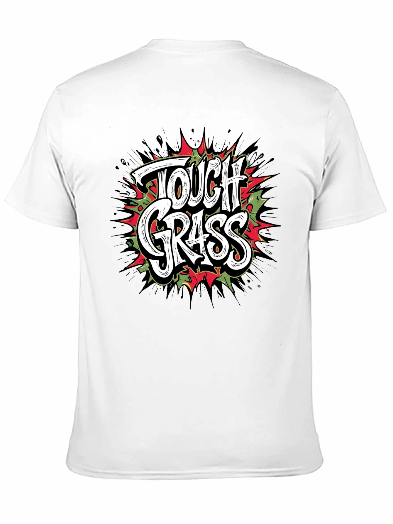 Tough Grass Graphic Print Black T-Shirt