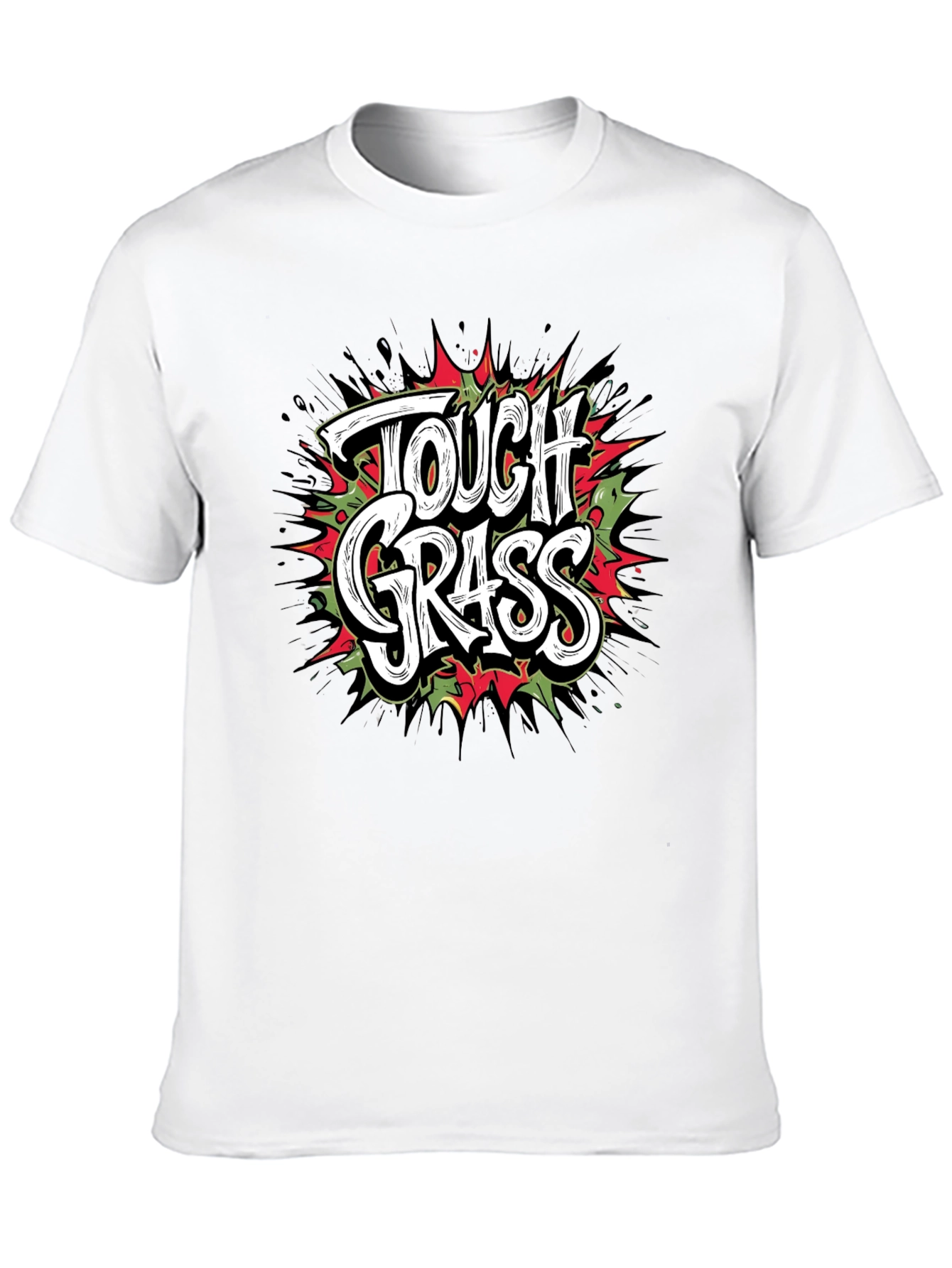 Tough Grass Graphic Print Black T-Shirt