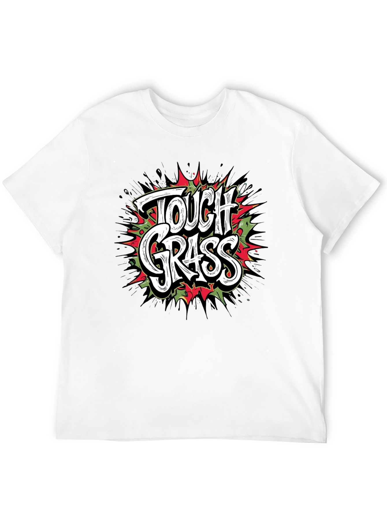 Tough Grass Graphic Print Black T-Shirt
