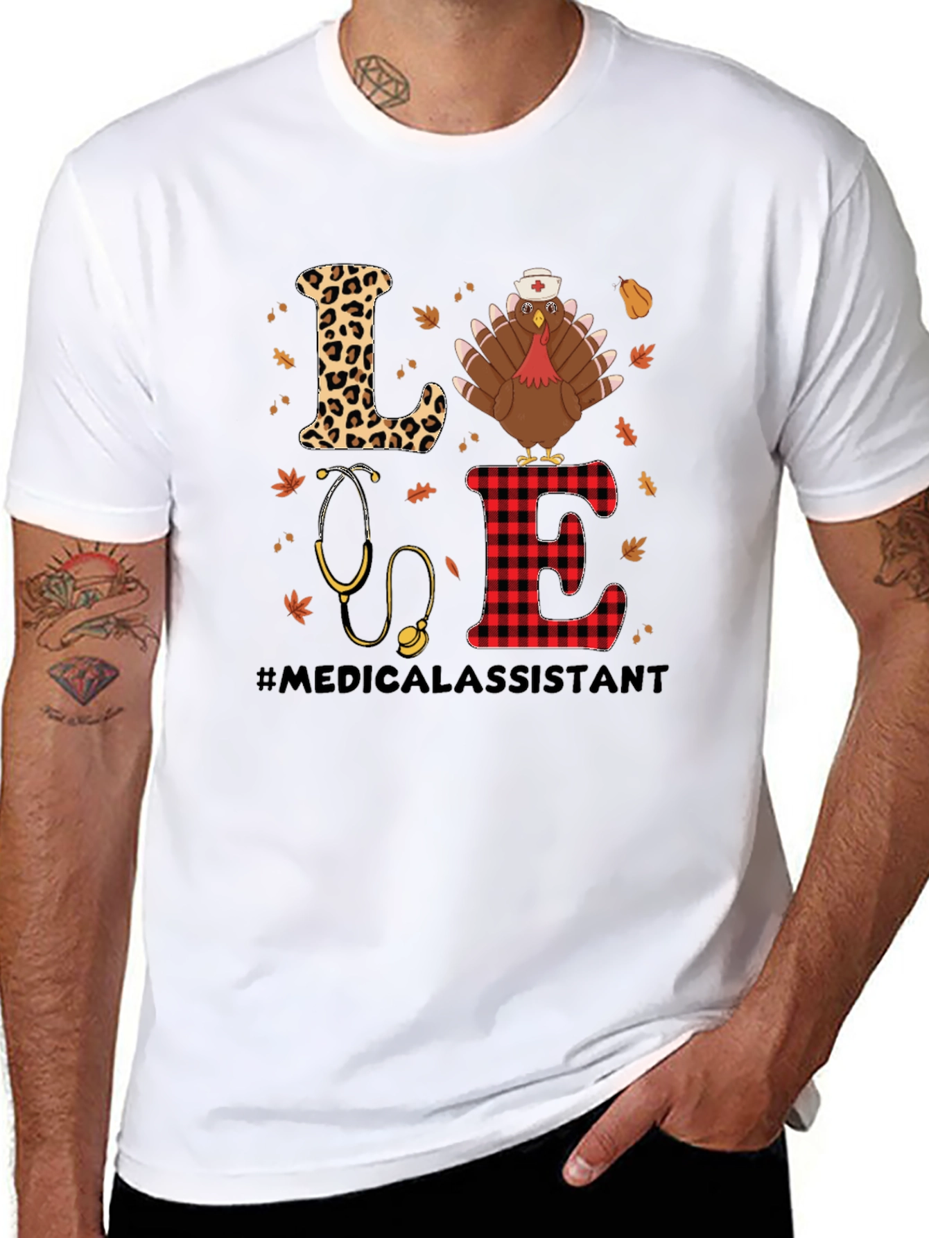 Medical Assistant Thanksgiving Turkey LOVE T-Shirt