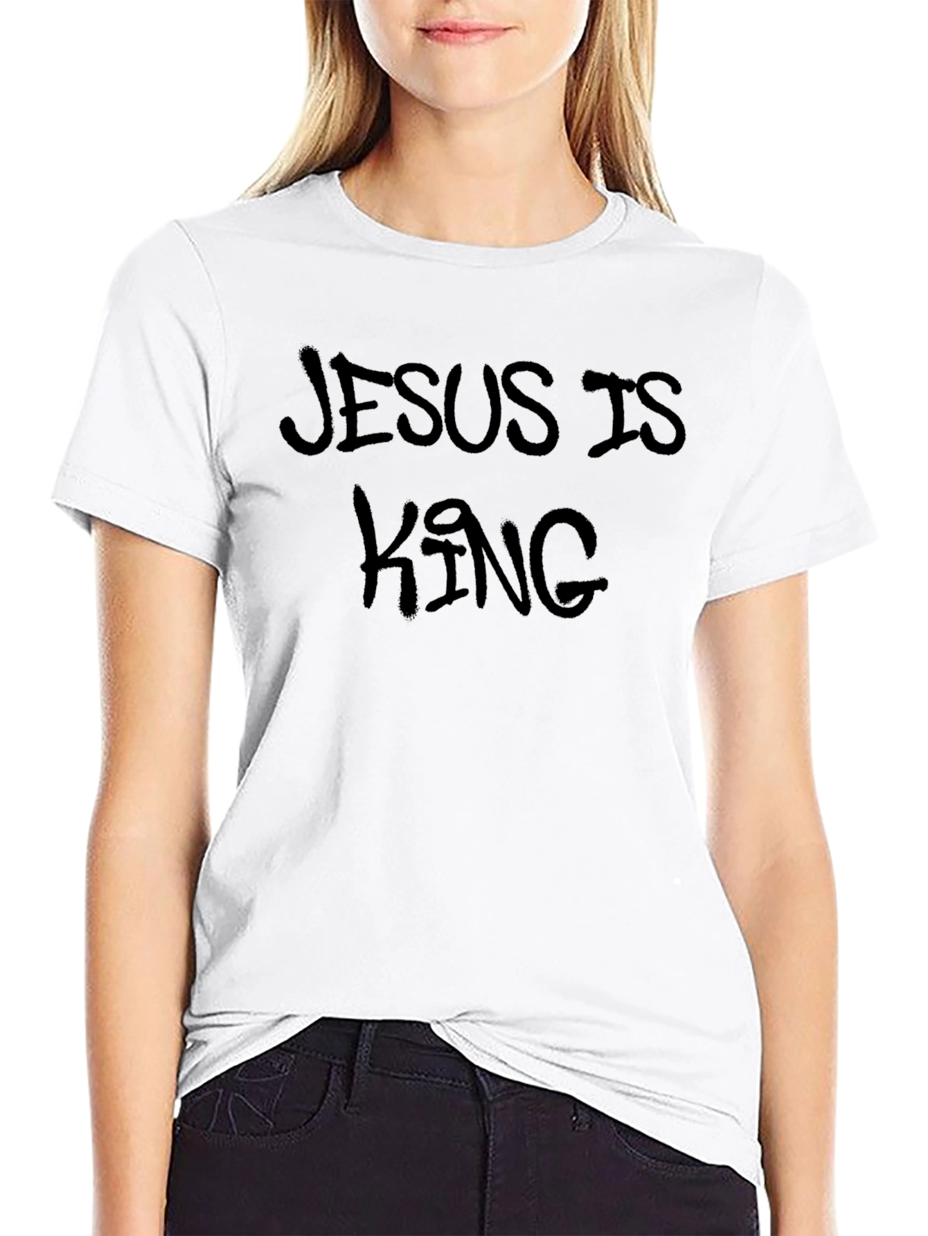 Jesus is King Black Graphic Tee Shirt