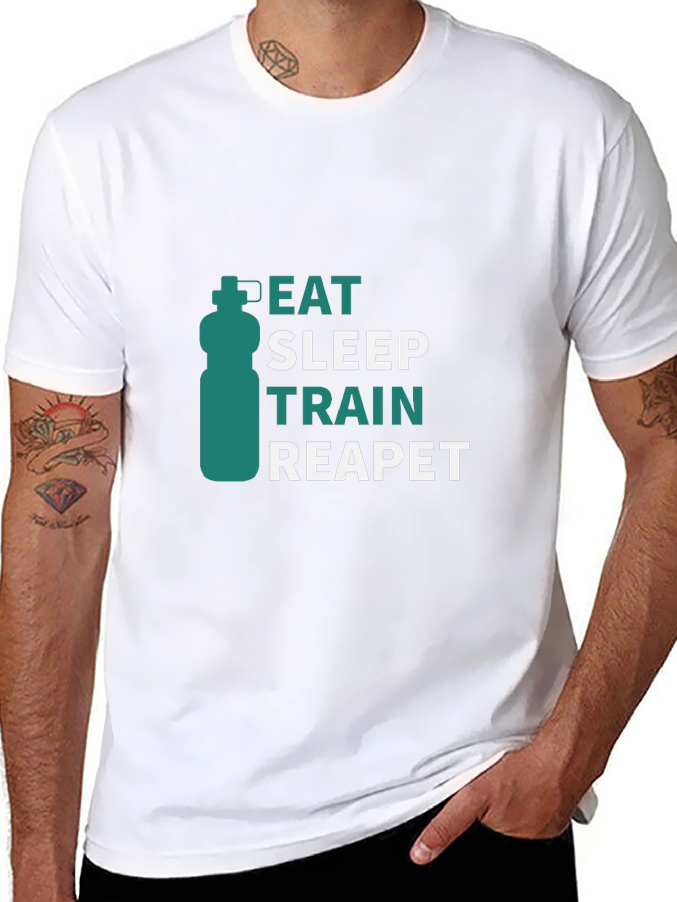 Eat Sleep Train Repeat Graphic T-Shirt
