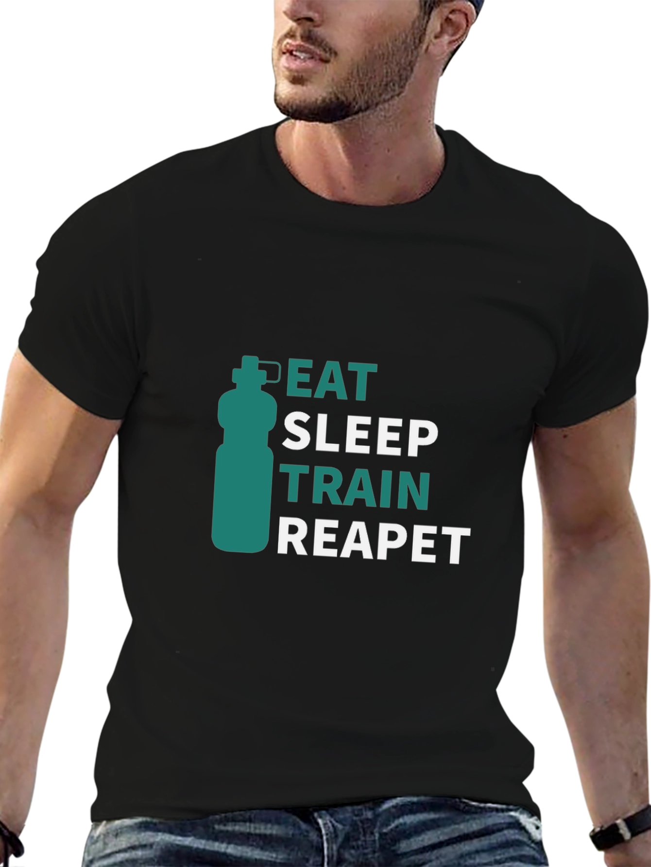 Eat Sleep Train Repeat Graphic T-Shirt