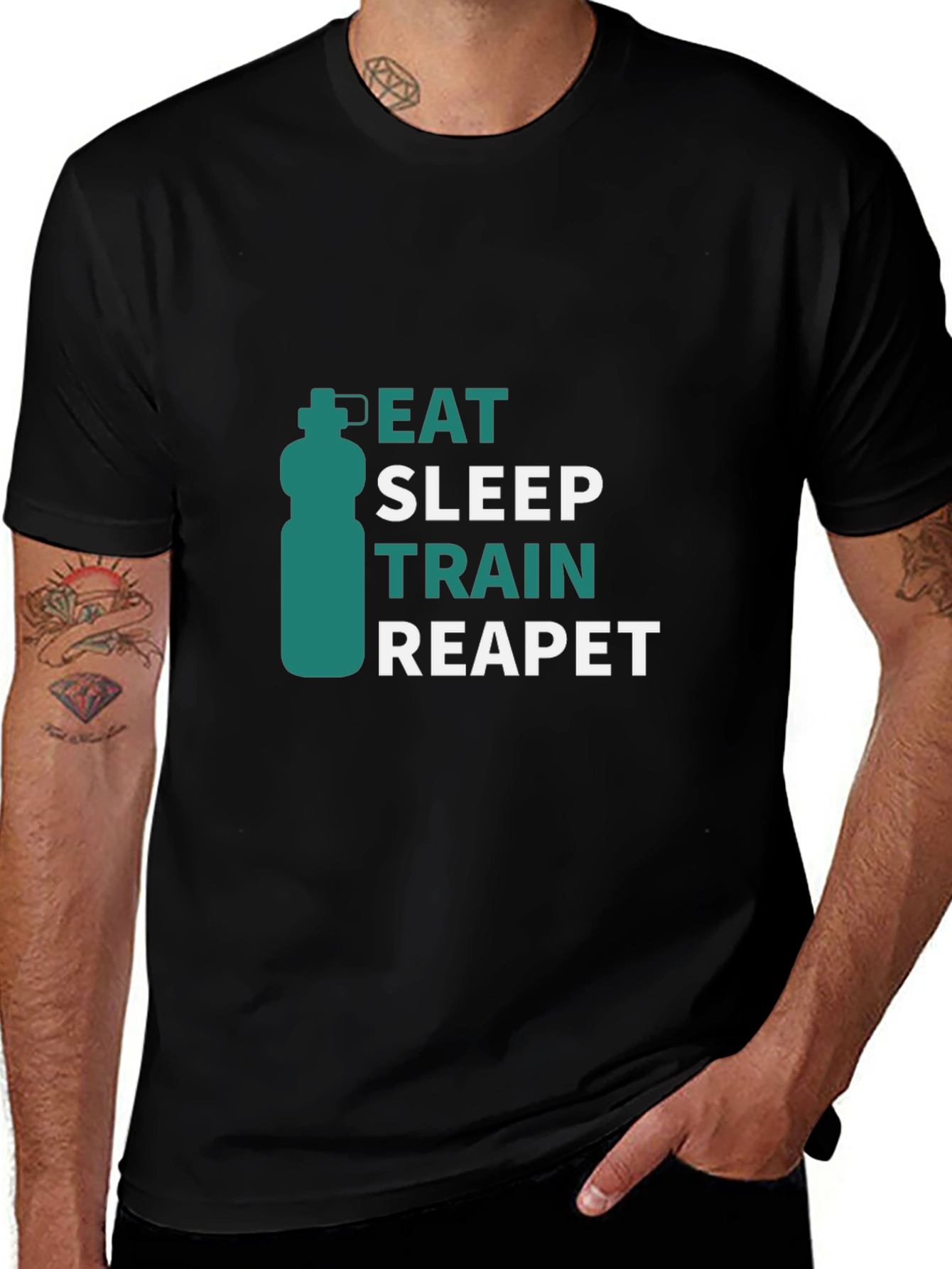 Eat Sleep Train Repeat Graphic T-Shirt